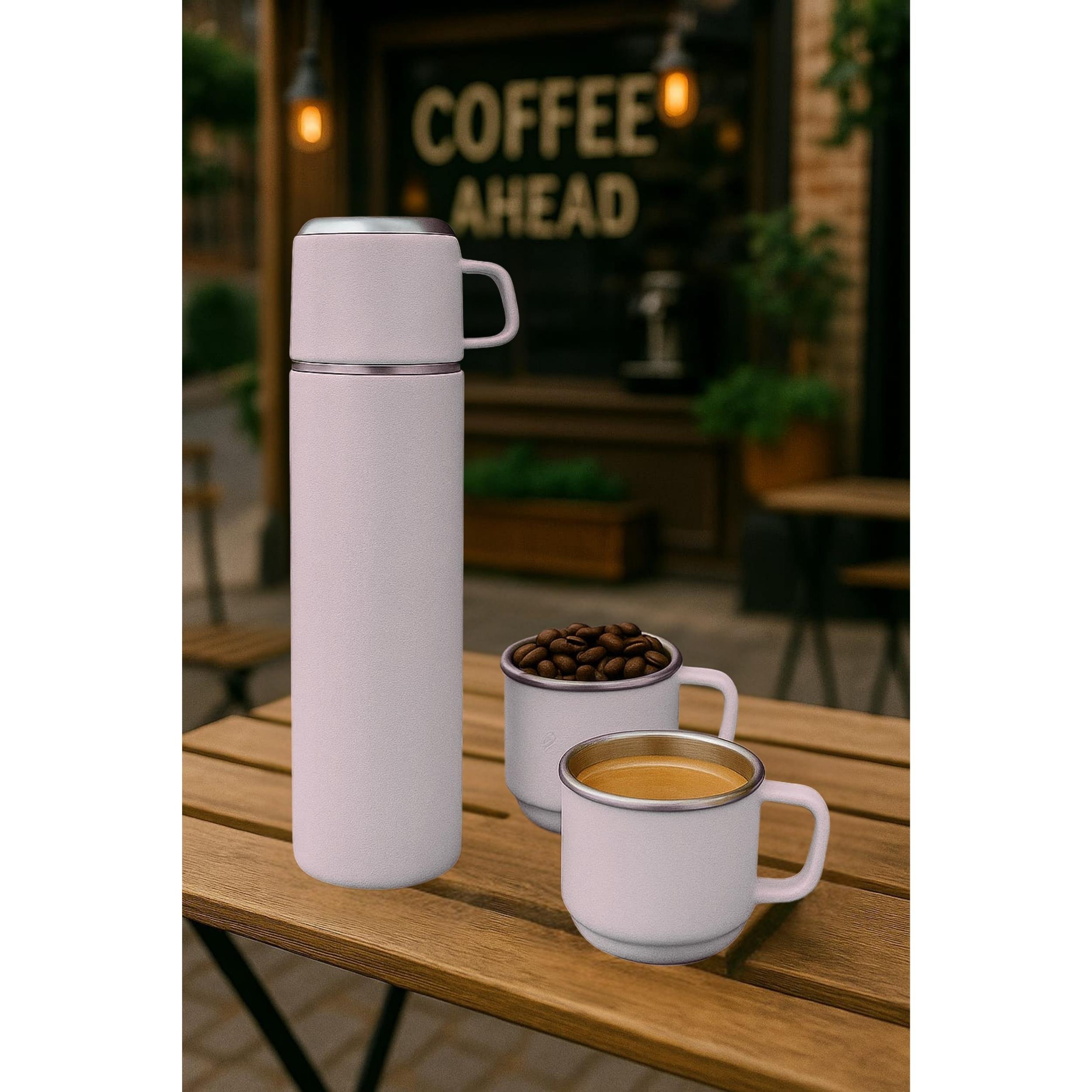 500 ML  ÇELİK BARDAKLI MATARA SETİ