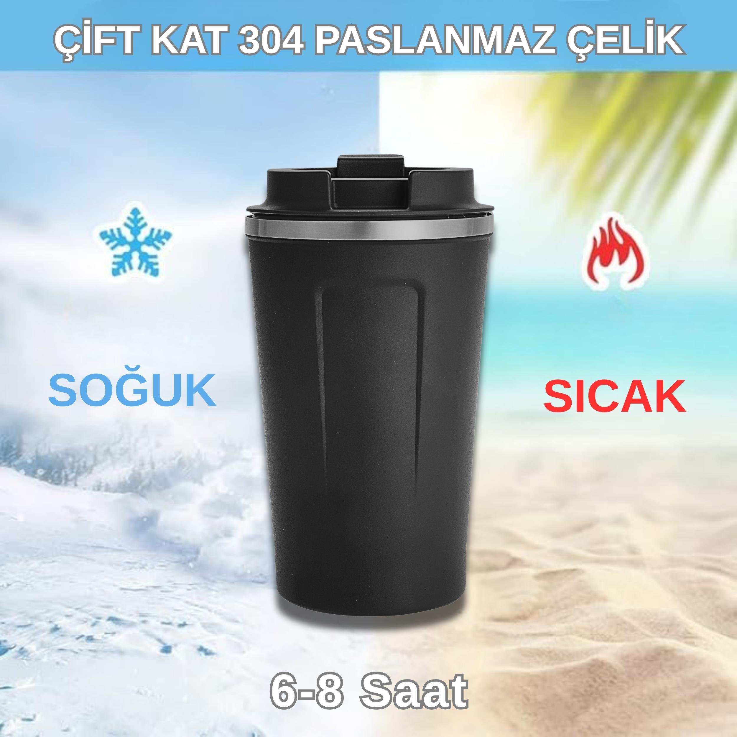 500 ml Paslanmaz Çelik Bardak Termos Çift Katmanlı