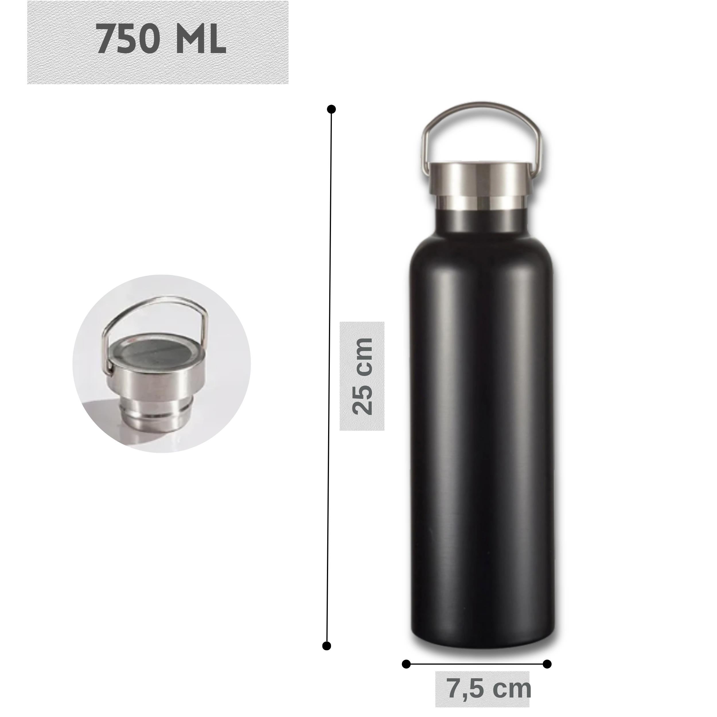 750 ml Paslanmaz Çelik Tutacaklı Termos Matara -Vakumlu Sızdırmaz 