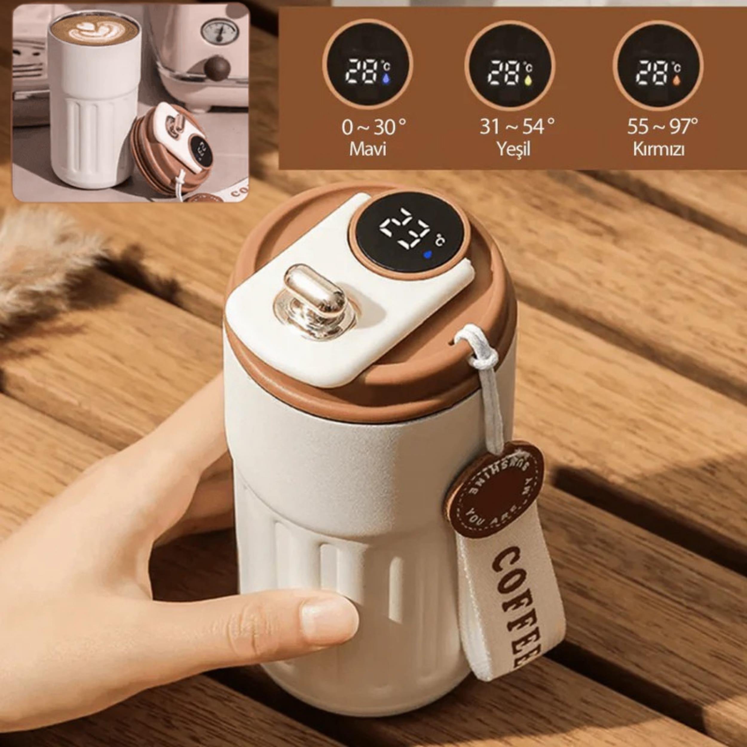 Akıllı Led Sıcaklık Göstergeli Çelik Termos/Mug-400 ml