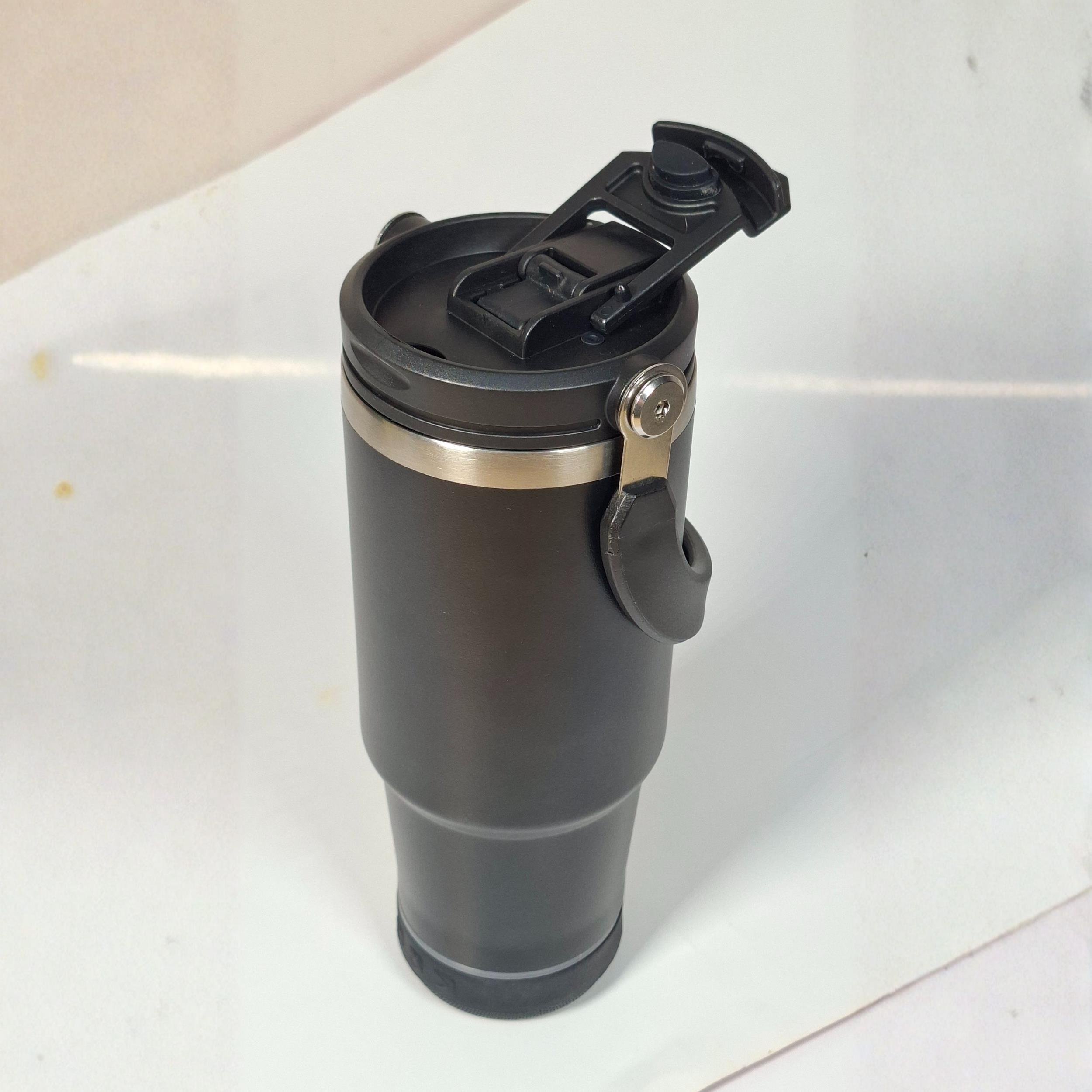 Bluetooth Hoparlörlü Paslanmaz Çelik Termos Bardak 600 ml -Pipetli ,Çift Kullanımlı Kapak