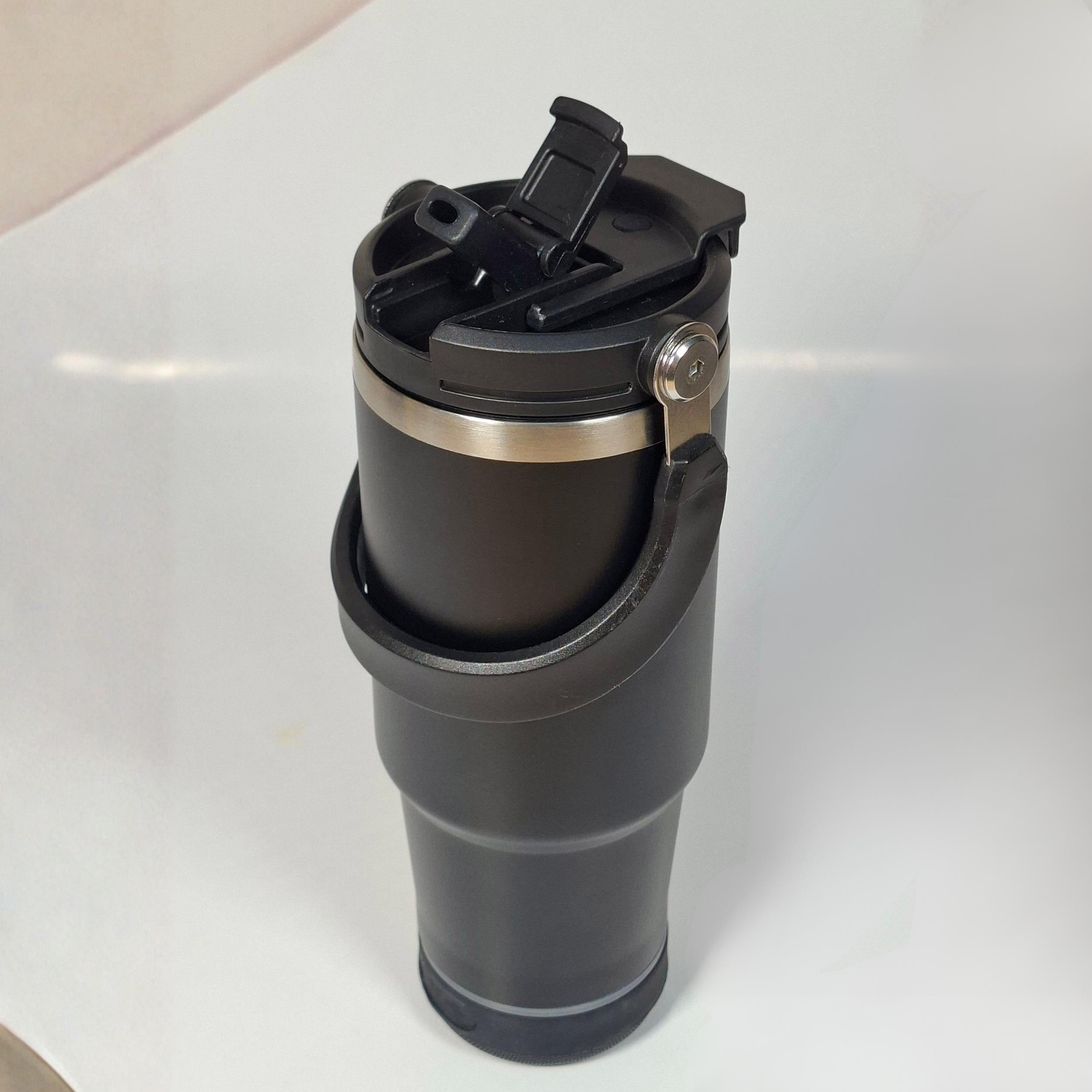 Bluetooth Hoparlörlü Paslanmaz Çelik Termos Bardak 600 ml -Pipetli ,Çift Kullanımlı Kapak