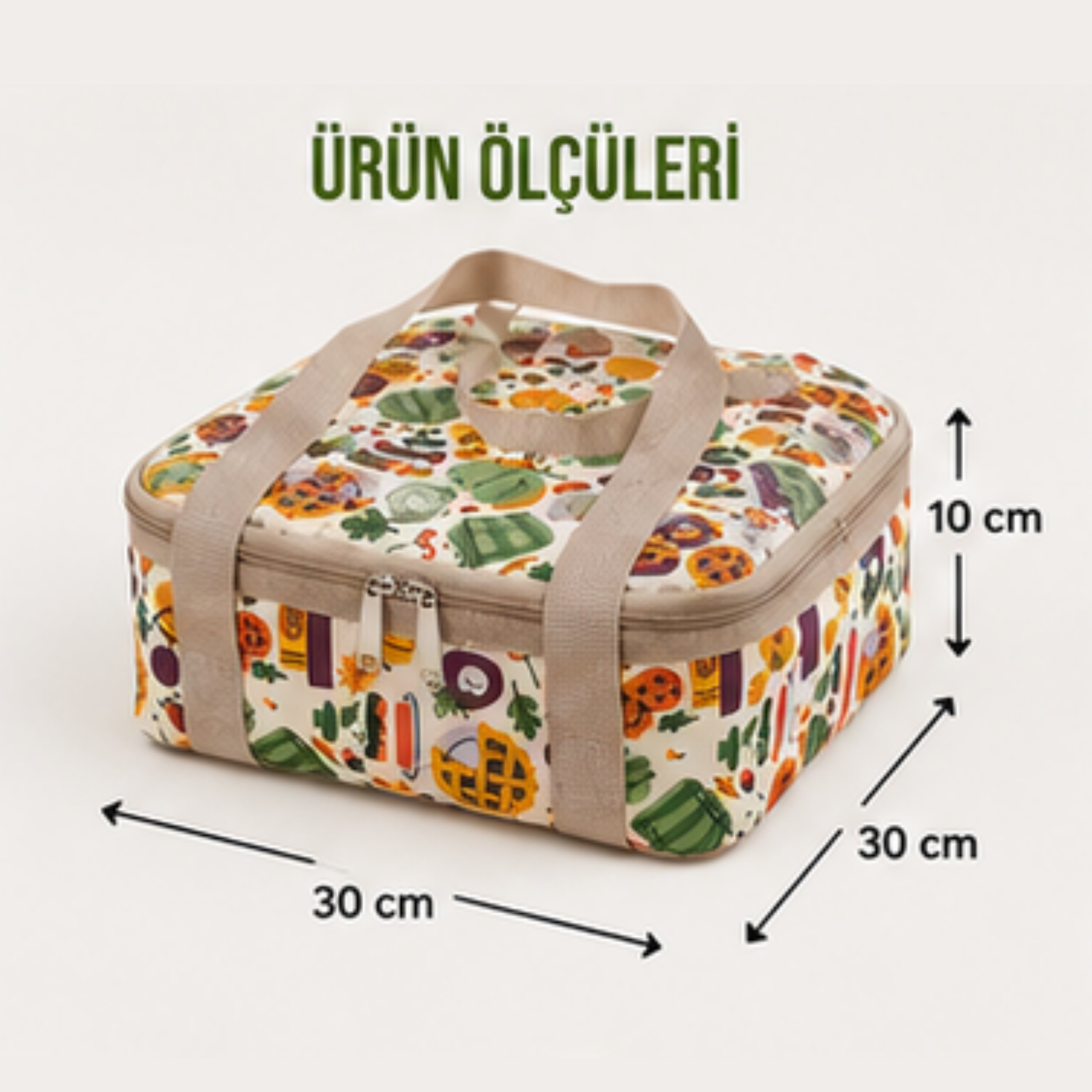 Borcam Termal Çantası-Yemek çantası-30 Cm Kare