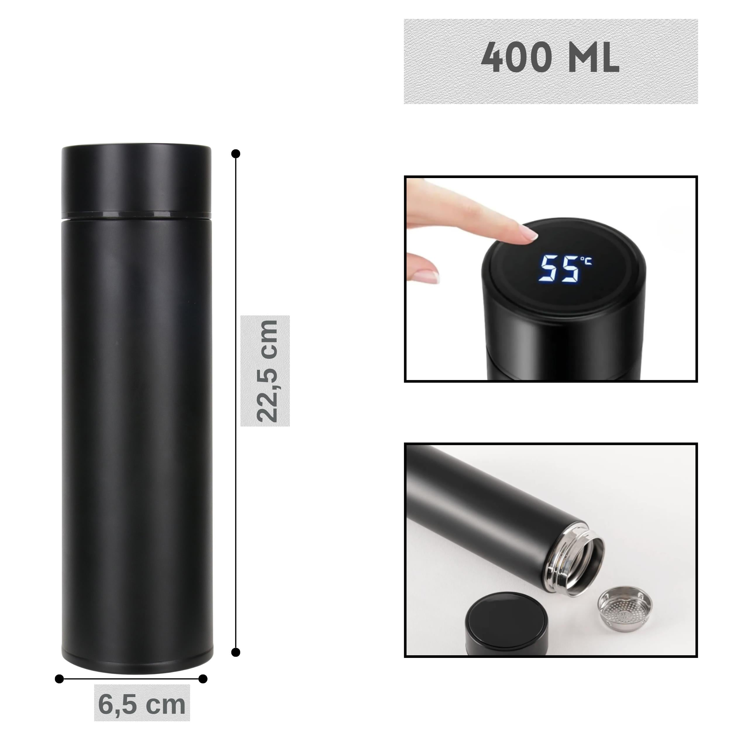 Çelik Dijital Led Sıcaklık Göstergeli Akıllı Termos Matara 400 ml
