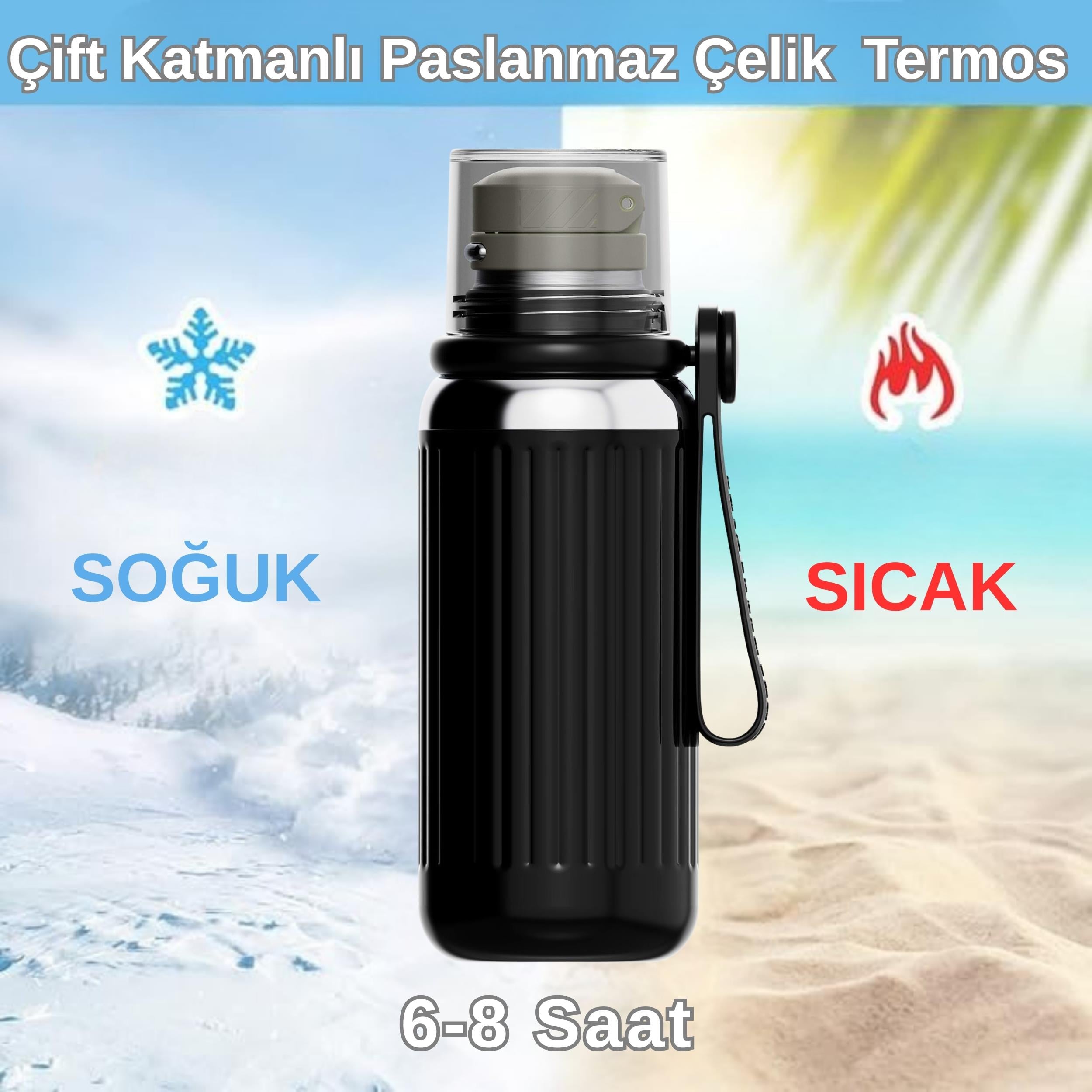 Çift Katmanlı Paslanmaz Çelik Termos 500 ml 