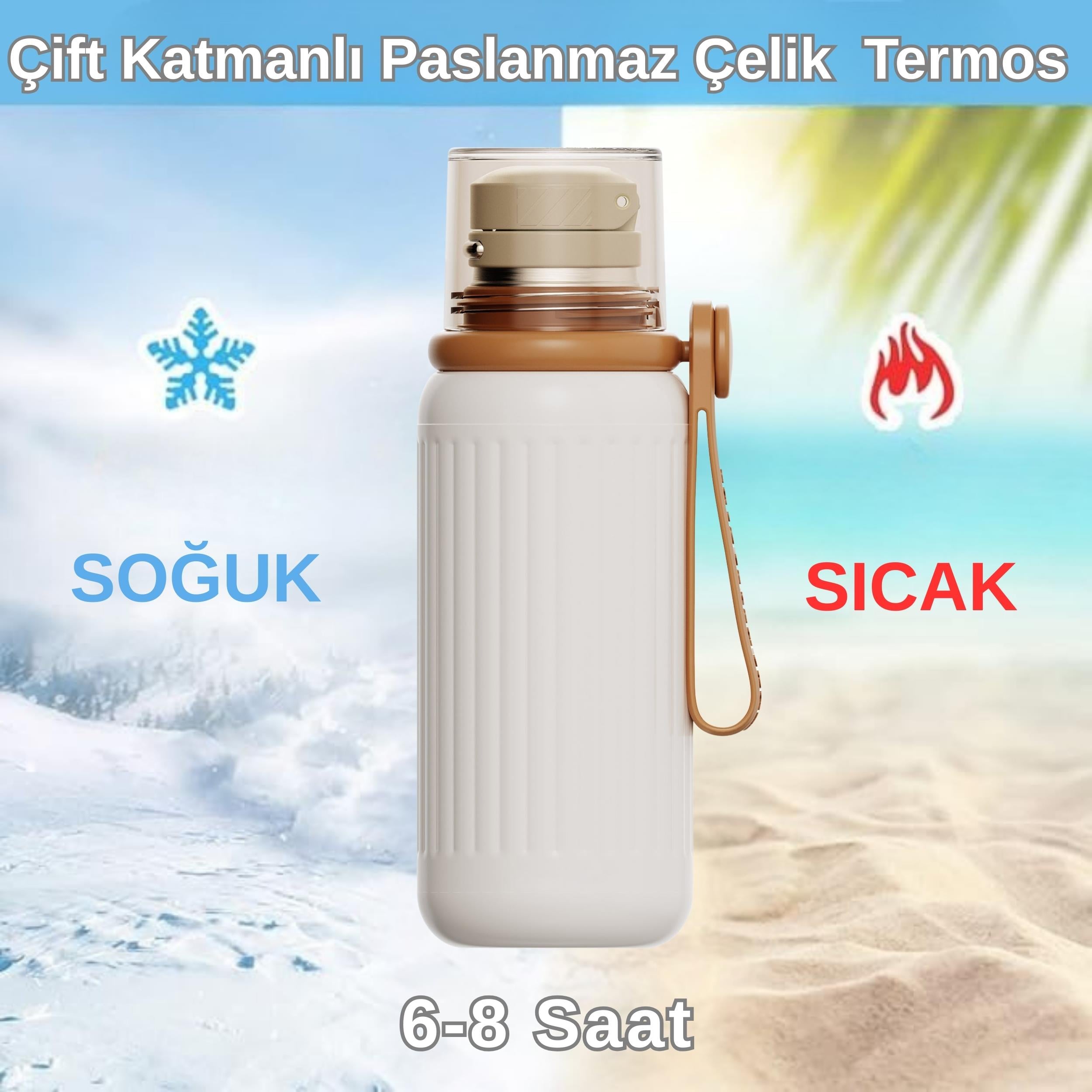 Çift Katmanlı Paslanmaz Çelik Termos 500 ml 