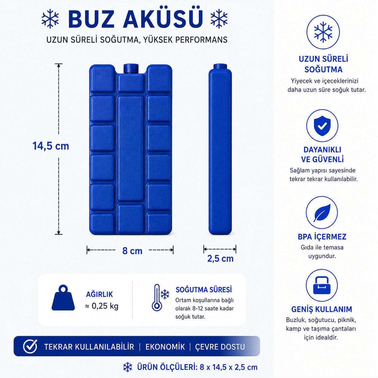 K-250 Buz Aküsü ( İce Pack ) -8 Li
