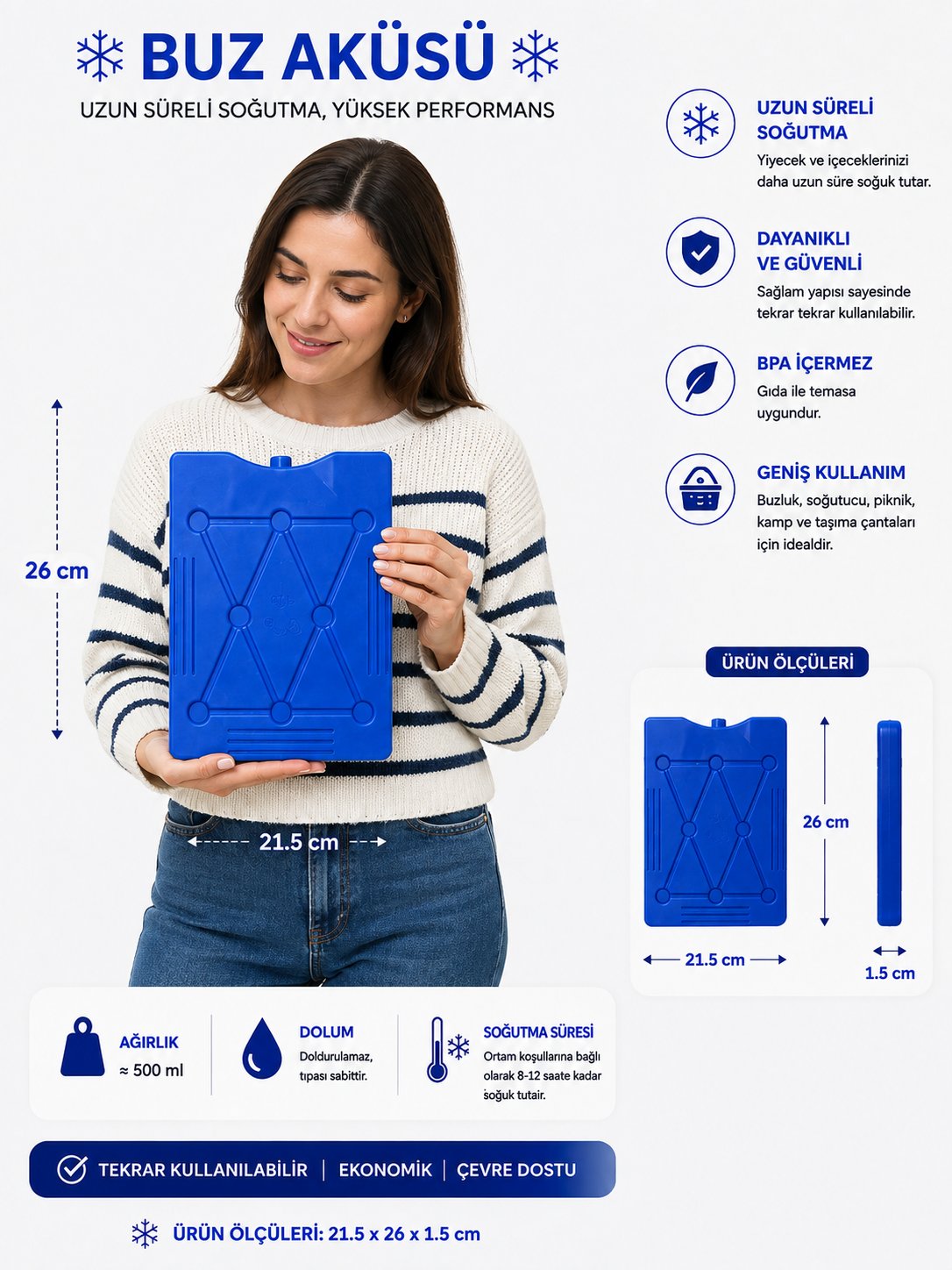 K-500 (B) BUZ AKÜSÜ ( İCE PACK ) - 5 Lİ