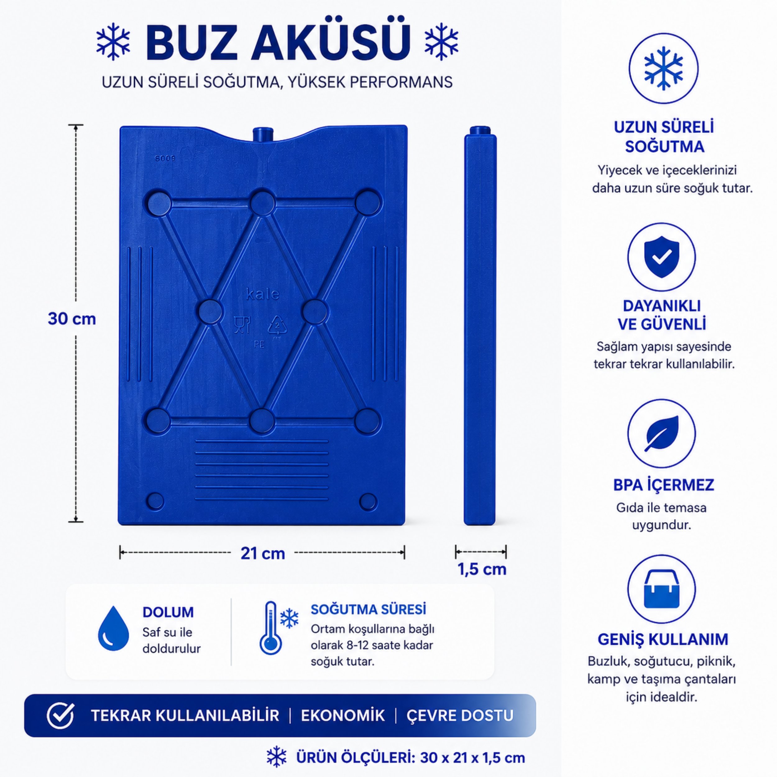 K-600 BUZ AKÜSÜ ( İCE PACK ) MAVİ 2 Lİ