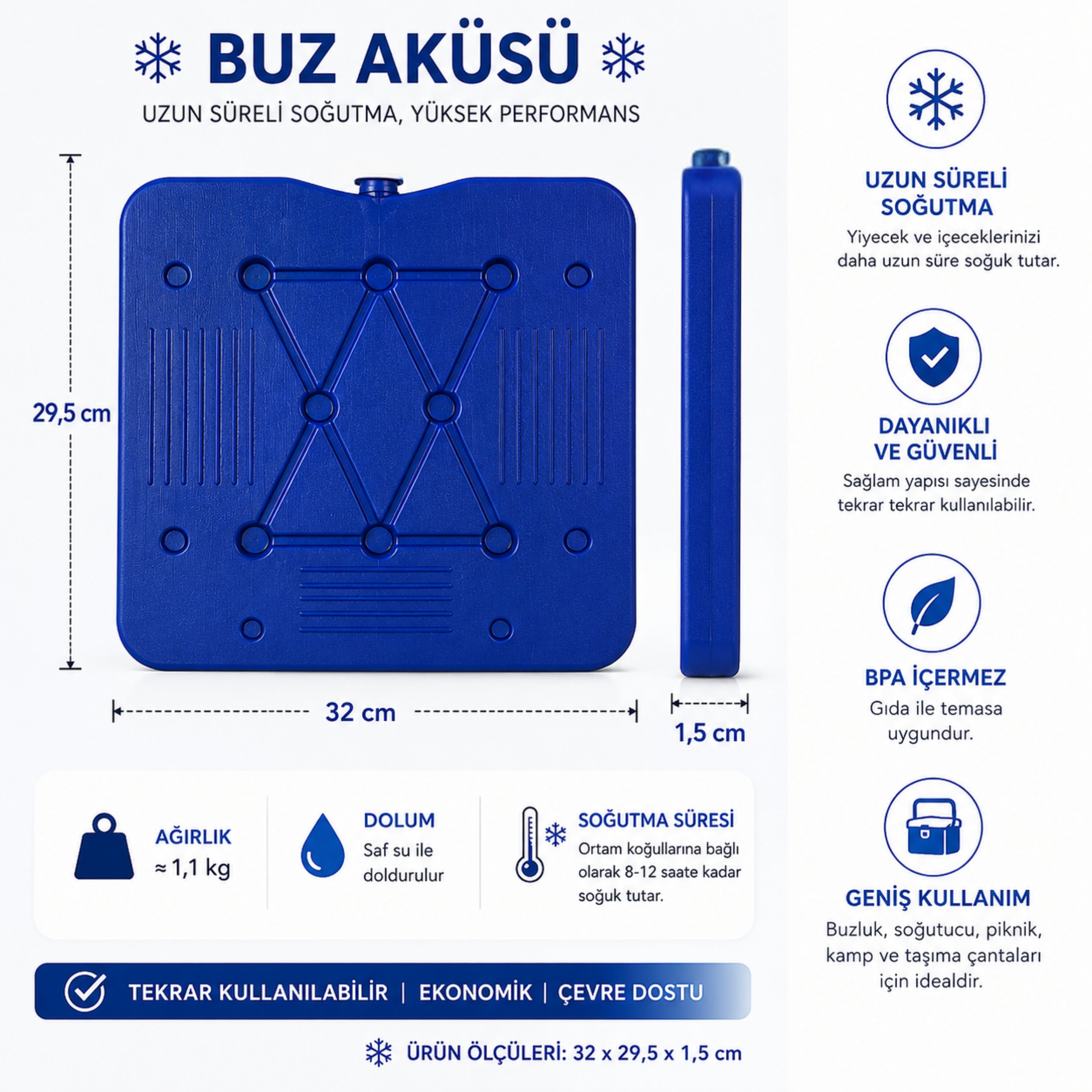 K-700 BUZ AKÜSÜ( İCE PACK ) -2Lİ