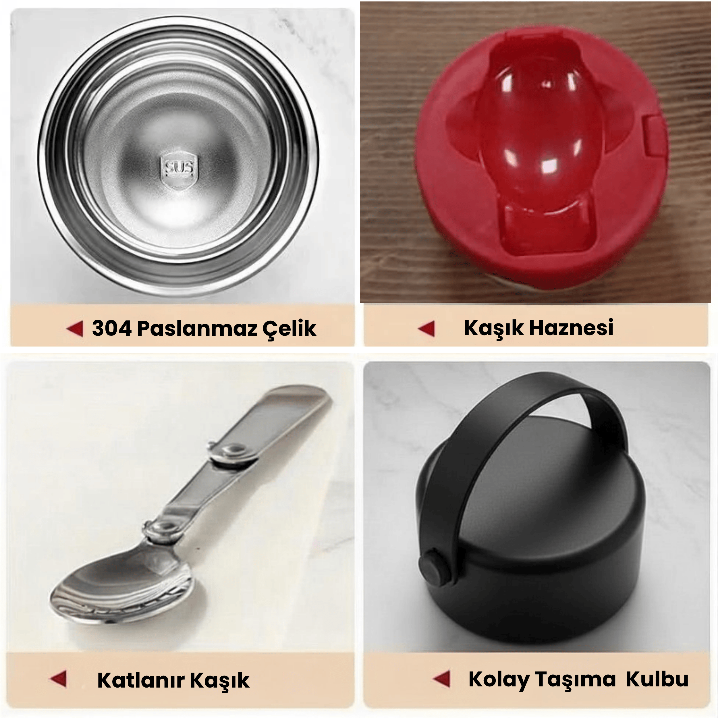 Kale 550 ml Çelik Yemek Termosu – 304 Paslanmaz