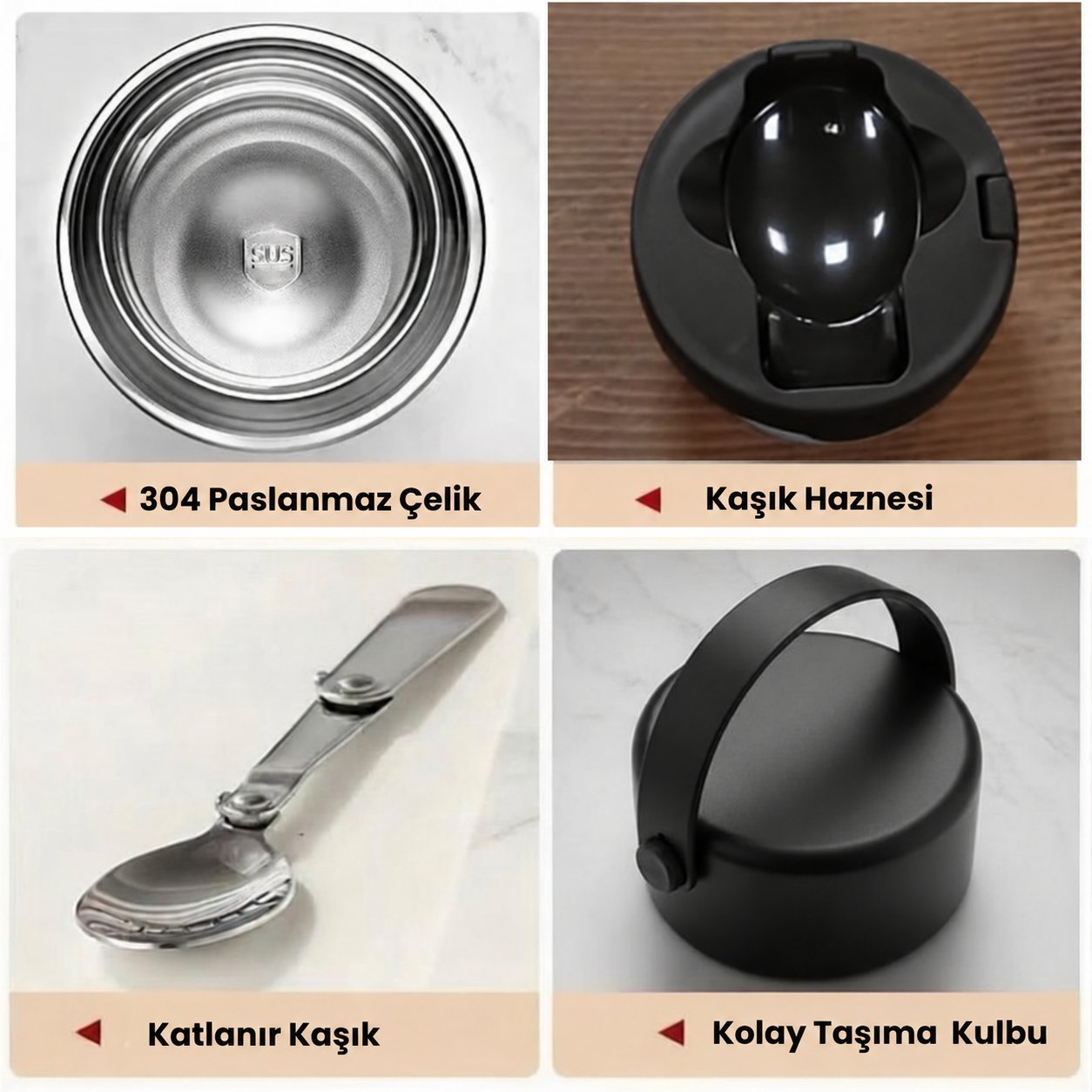 Kale 550 ml Çelik Yemek Termosu – 304 Paslanmaz
