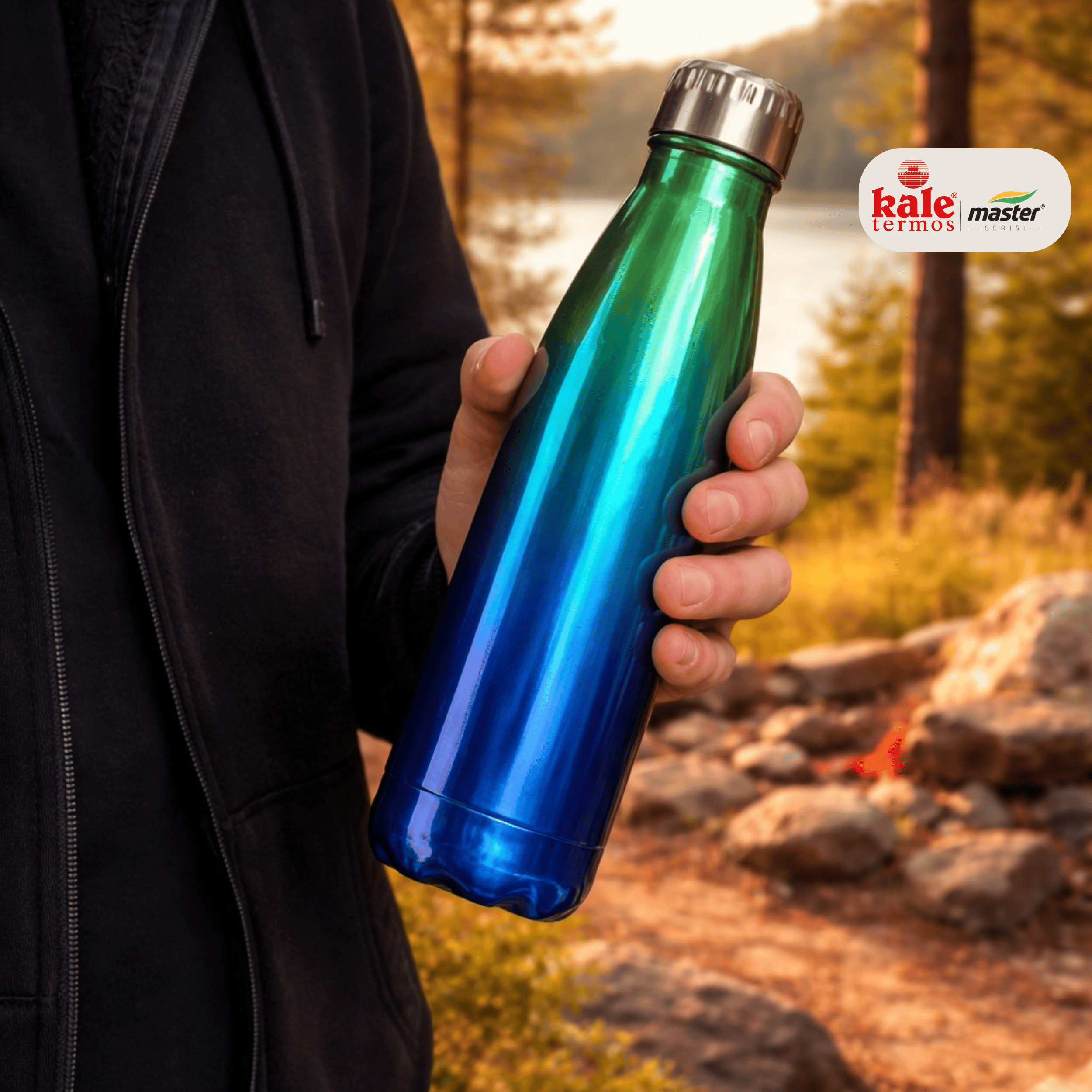 Kale Master 500 ml Çelik Termos Matara – Paslanmaz Çelik Sıcak Soğuk İçecek Termosu, Vakumlu Su Matarası