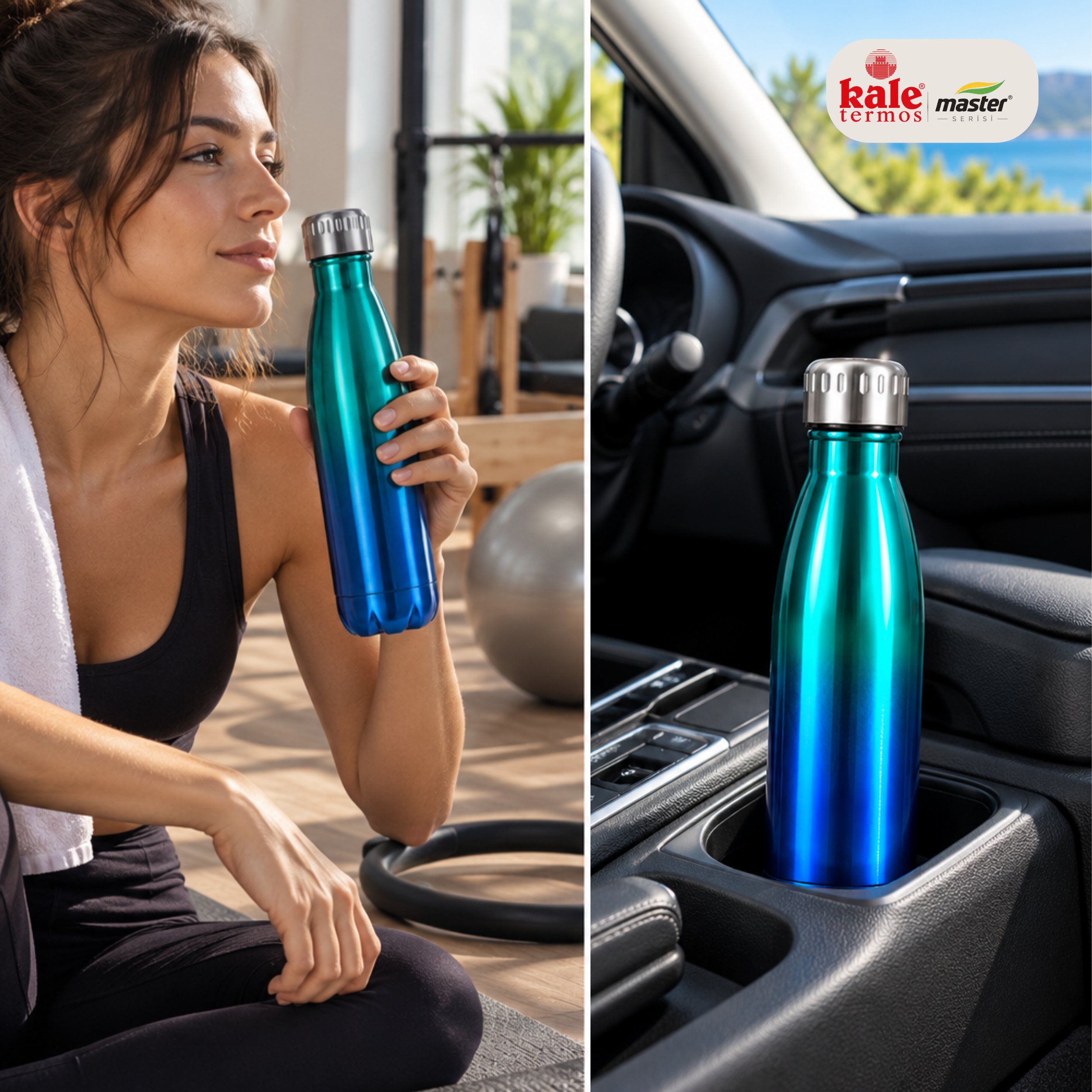 Kale Master 500 ml Çelik Termos Matara – Paslanmaz Çelik Sıcak Soğuk İçecek Termosu, Vakumlu Su Matarası
