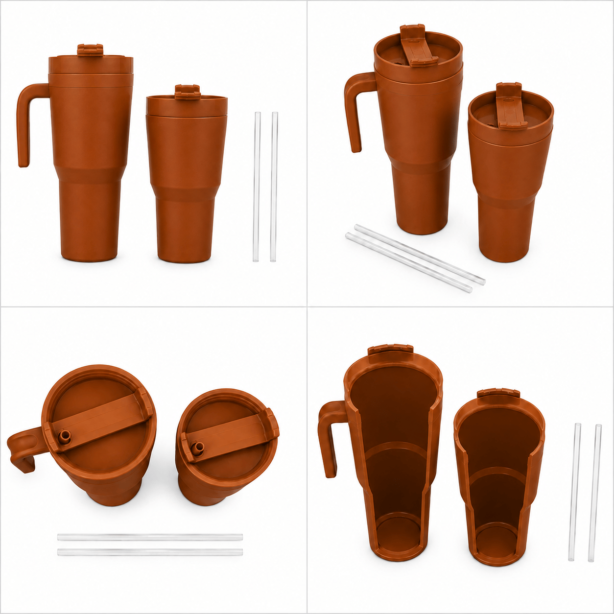 Kale Sippro Mug İç İçe Geçen 2'li Pipetli Suluk Seti 1250 ml + 750 ml