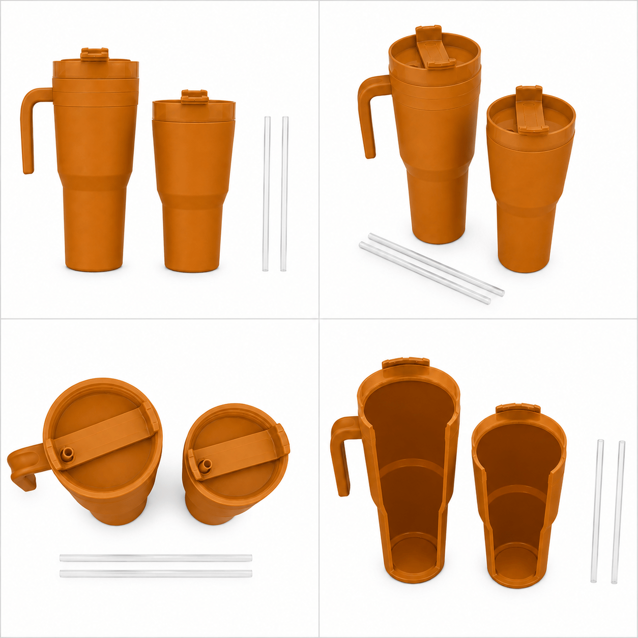 Kale Sippro Mug İç İçe Geçen 2'li Pipetli Suluk Seti 1250 ml + 750 ml
