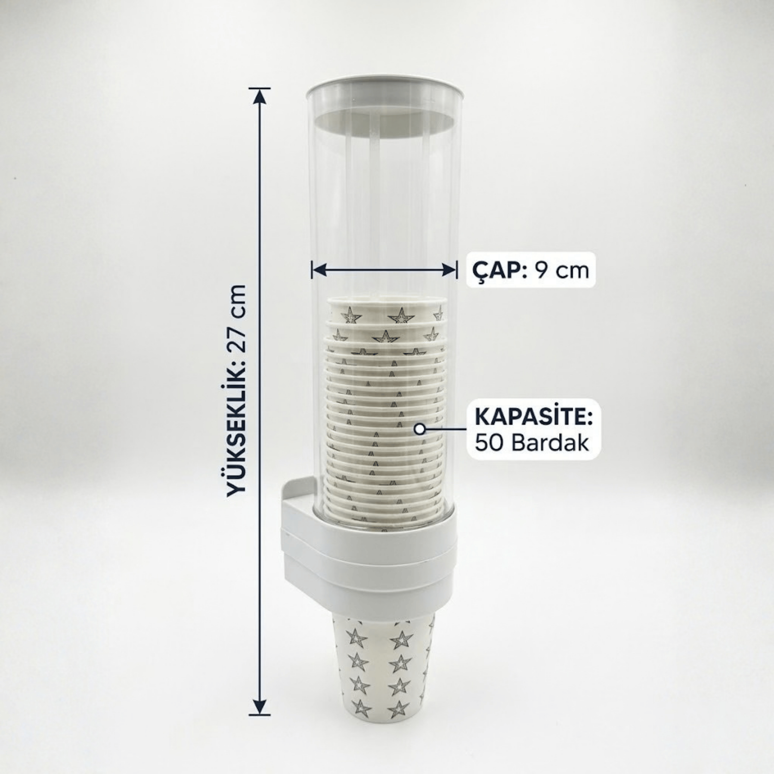 Karton Bardak Dispenseri 50 Bardak Kapasiteli – Su