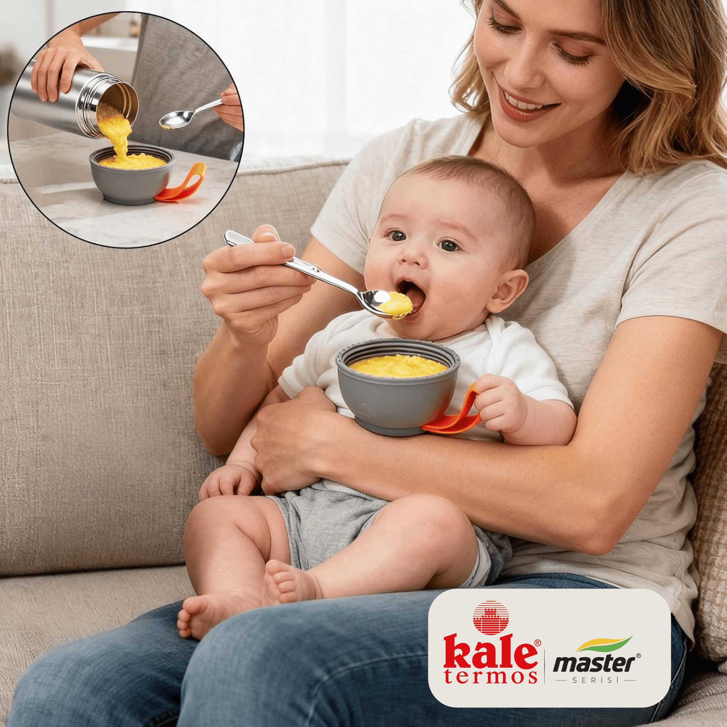 Master 650 ml Çelik Yemek Termosu – 304 Paslanmaz Çelik Termal Yemek Kabı, Katlanabilir Kaşıklı ve Taşıma Kulplu