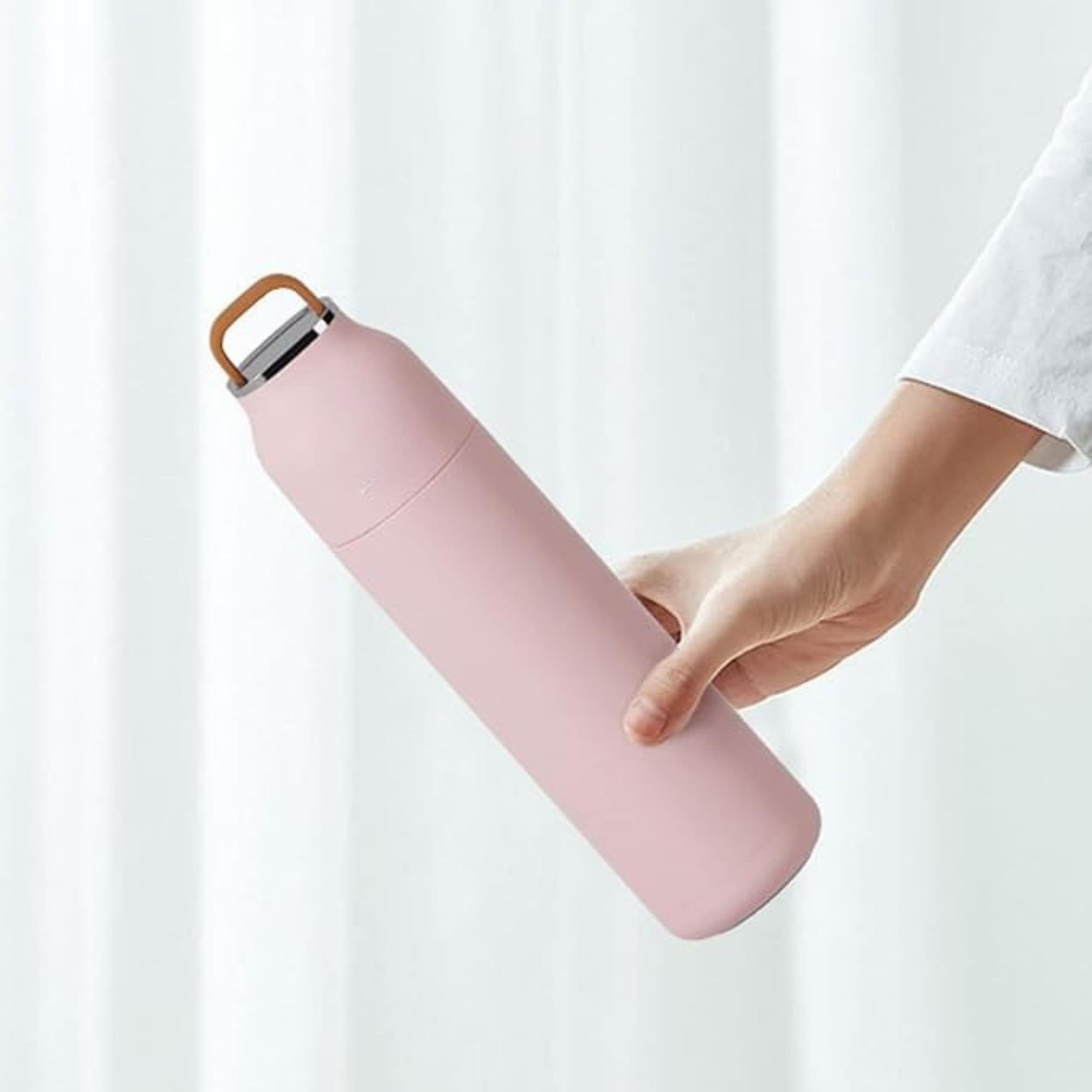 Paslanmaz Çelik Bardak kapaklı, Tutacaklı, Mat Gövdeli Termos 400 ml