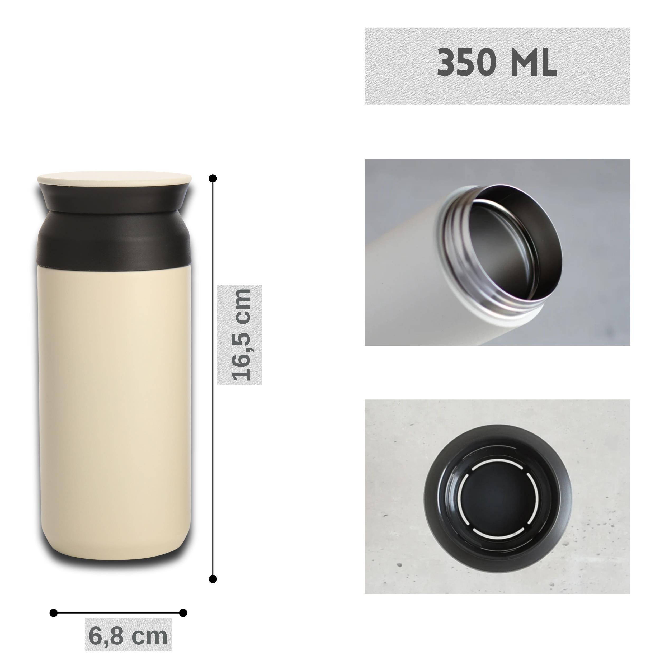 Paslanmaz Çelik Bardak Mug Termos 350 ml  Çift Katmanlı, Sızdırmaz Kapaklı