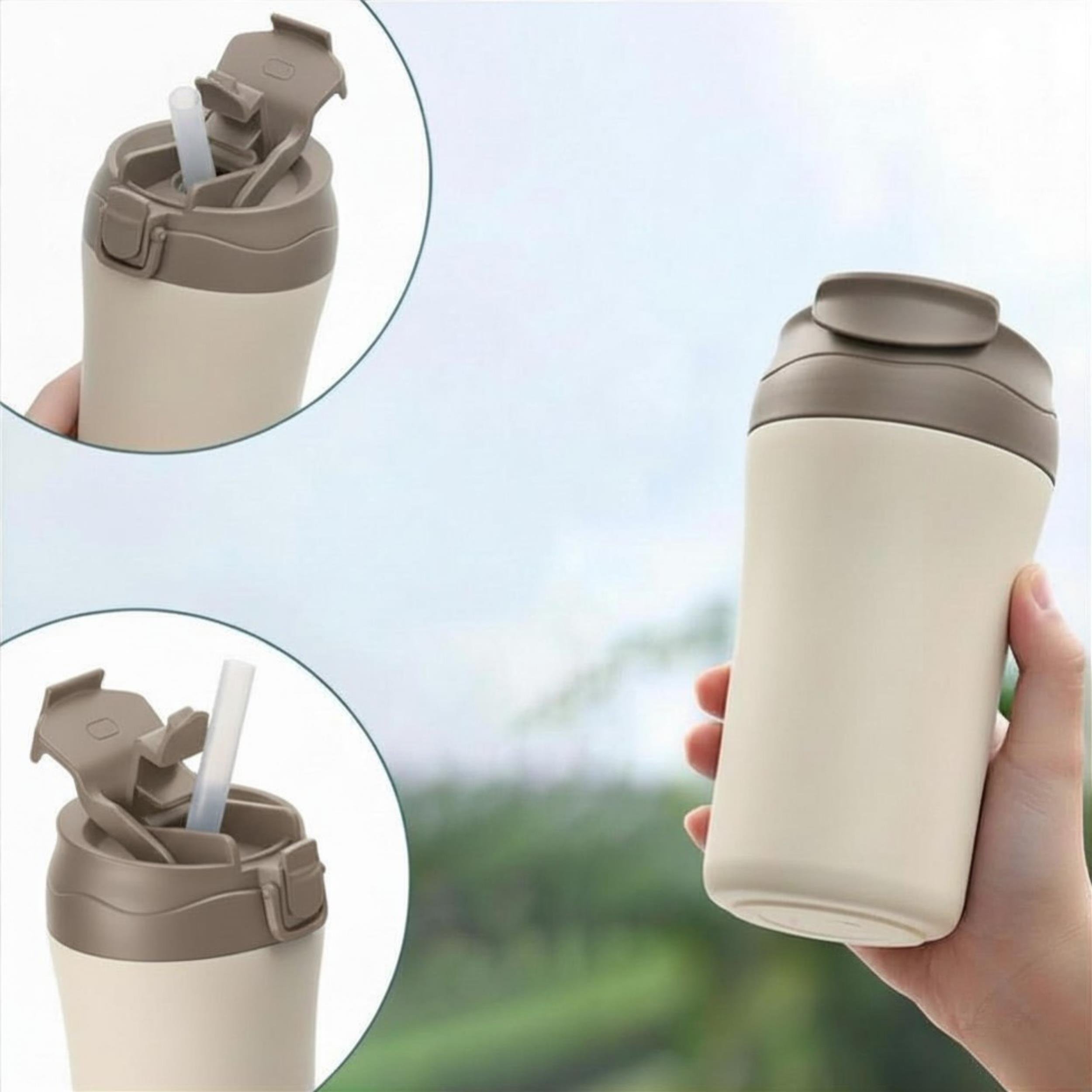 Paslanmaz Çelik Bardak Mug Termos 380 ml  Çift Katmanlı, Sızdırmaz Kapaklı