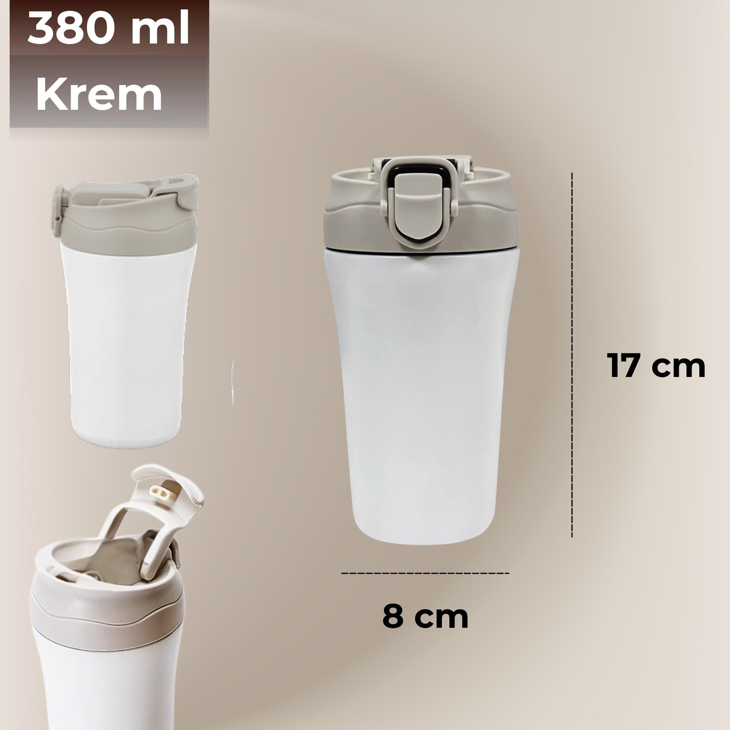 Paslanmaz Çelik Bardak Mug Termos 380 ml  Çift Katmanlı, Sızdırmaz Kapaklı