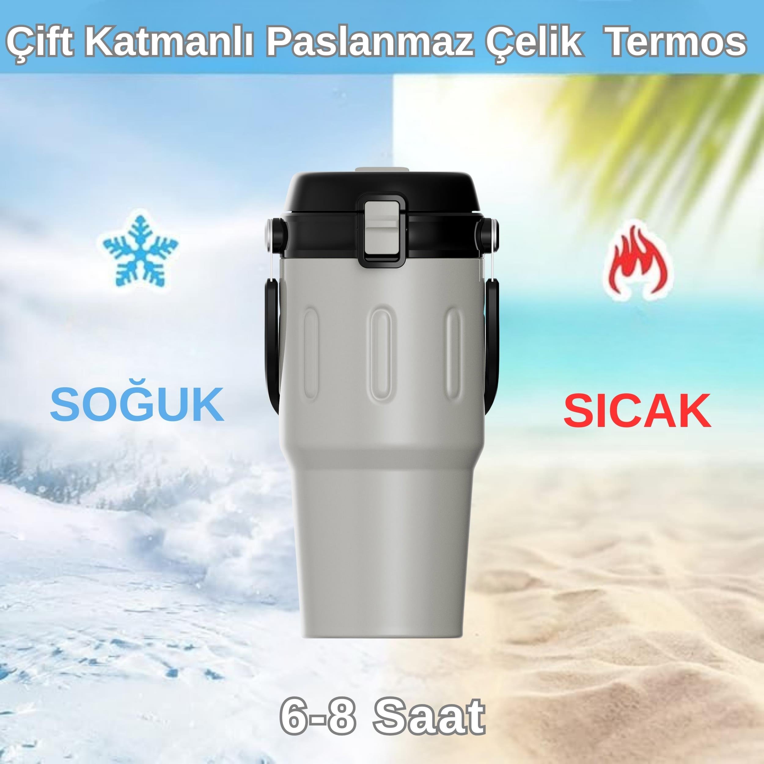 Paslanmaz Çelik Termos 650 ml -Sızdırmaz Kapak,Geniş Ağızlı