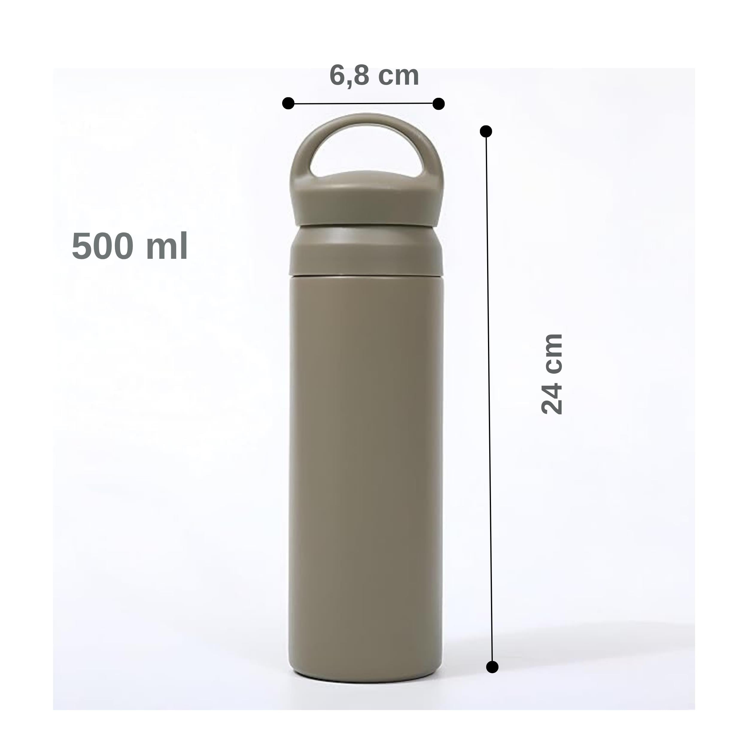 Paslanmaz Çelik Tutacaklı Termos 500 ml -Vakumlu Sızdırmaz Termos