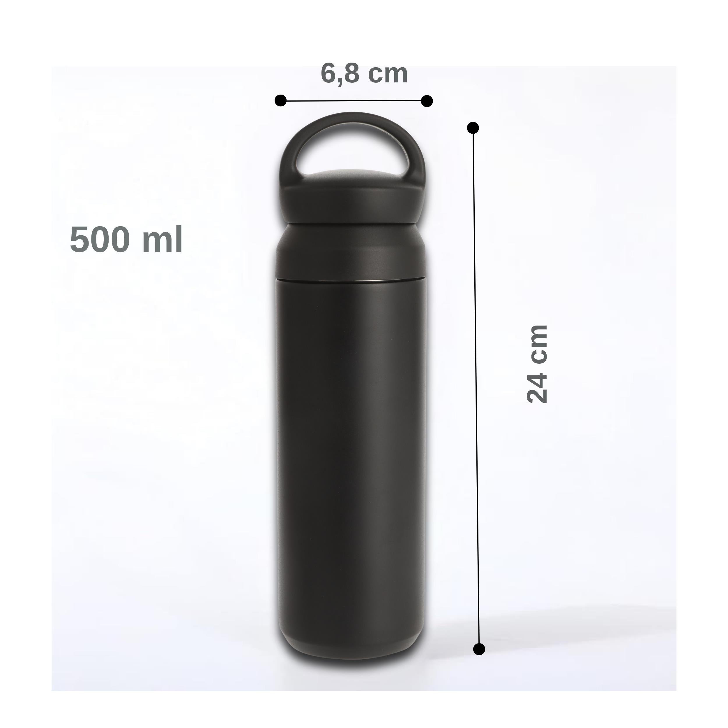 Paslanmaz Çelik Tutacaklı Termos 500 ml -Vakumlu Sızdırmaz Termos