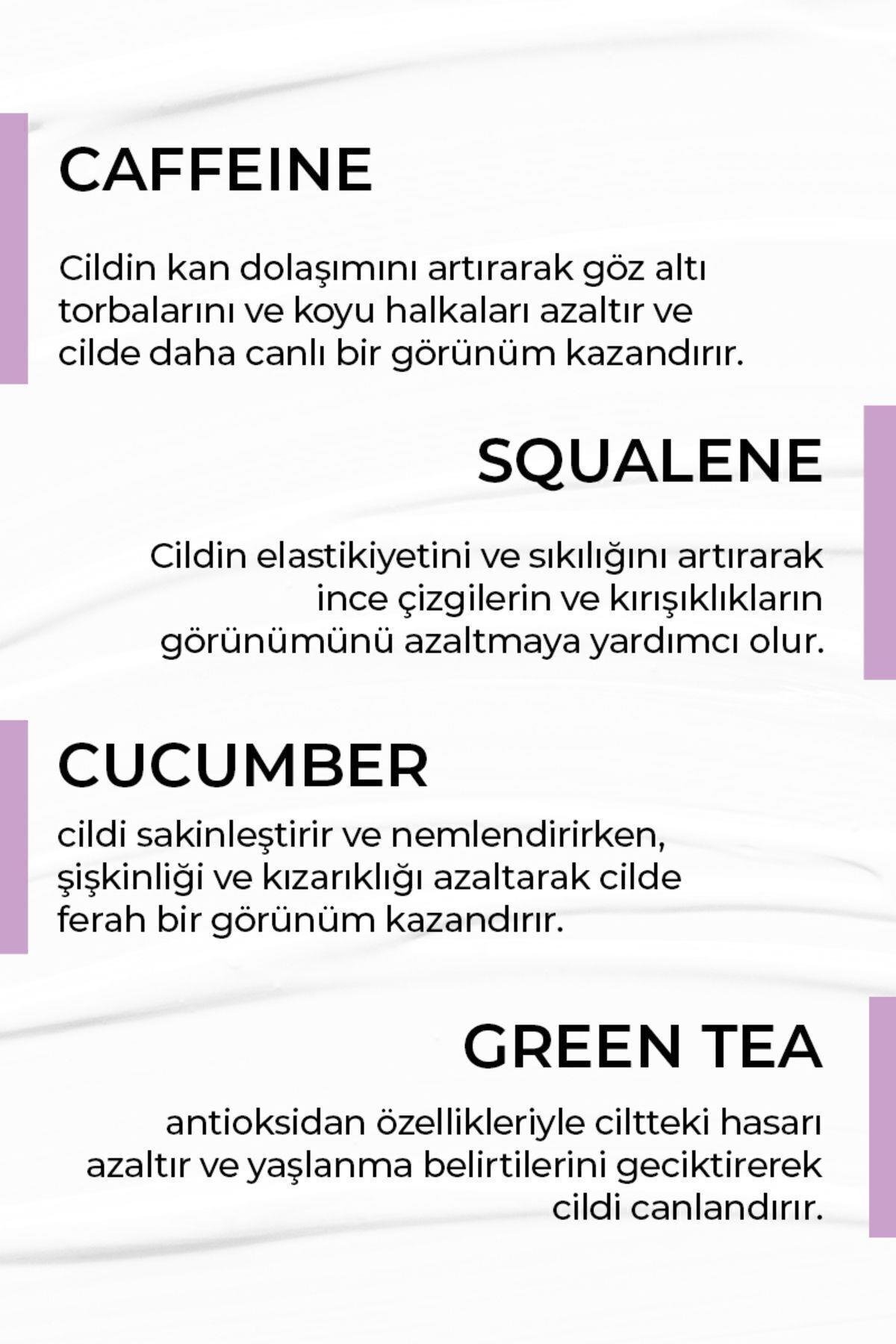 Göz Altı Serumu 30 ml (KAFEİN-CHLORELLA VULGARİS-PEPTİT-SALATALIK-YEŞİL ÇAY)