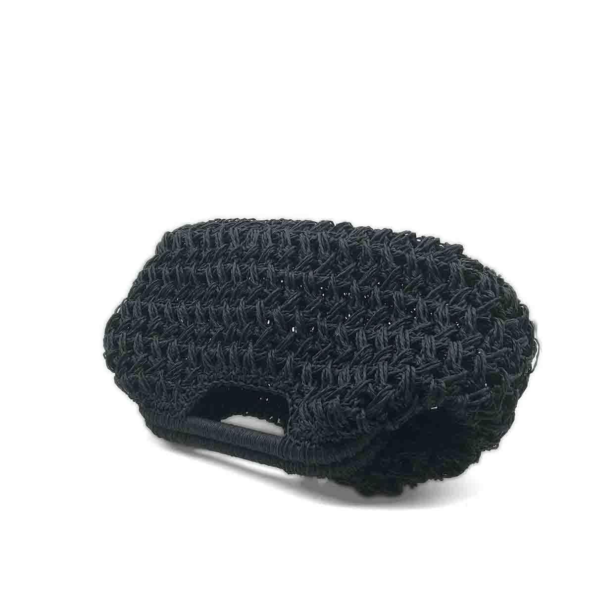 Aura Siyah Burslu El Örgüsü Clutch Çanta, Besa Bags El İşi Çantalar