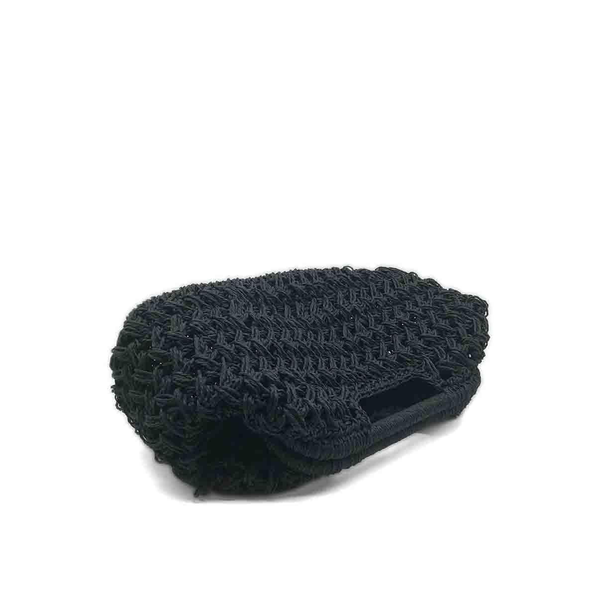 Aura Siyah Burslu El Örgüsü Clutch Çanta, Besa Bags El İşi Çantalar