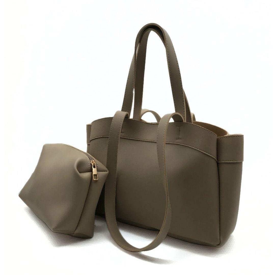 Bej Yavru Çantalı Büyük Lizbon Omuz Çantası Seti
