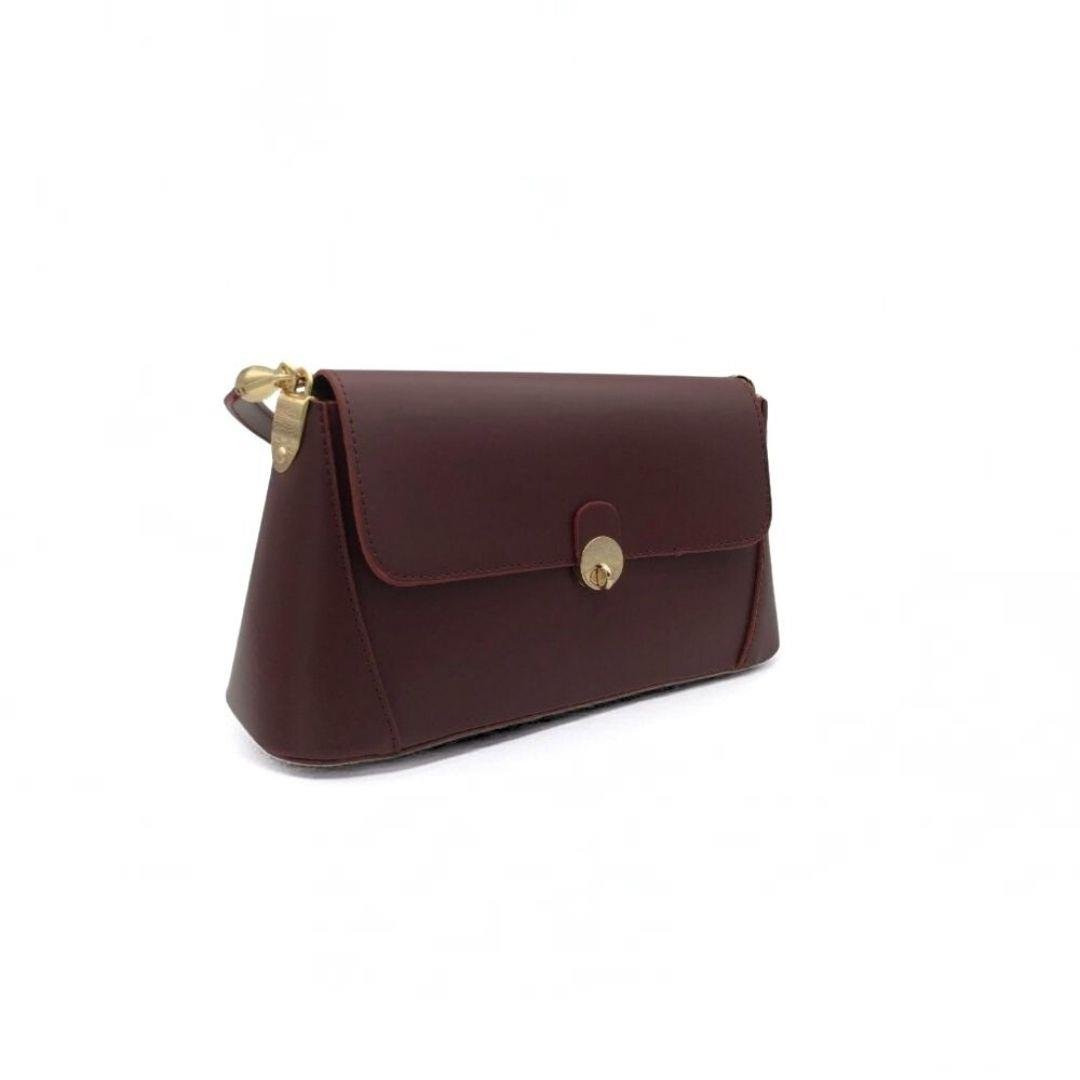 Bordo Gold Kilit Detaylı Meri El Çantası