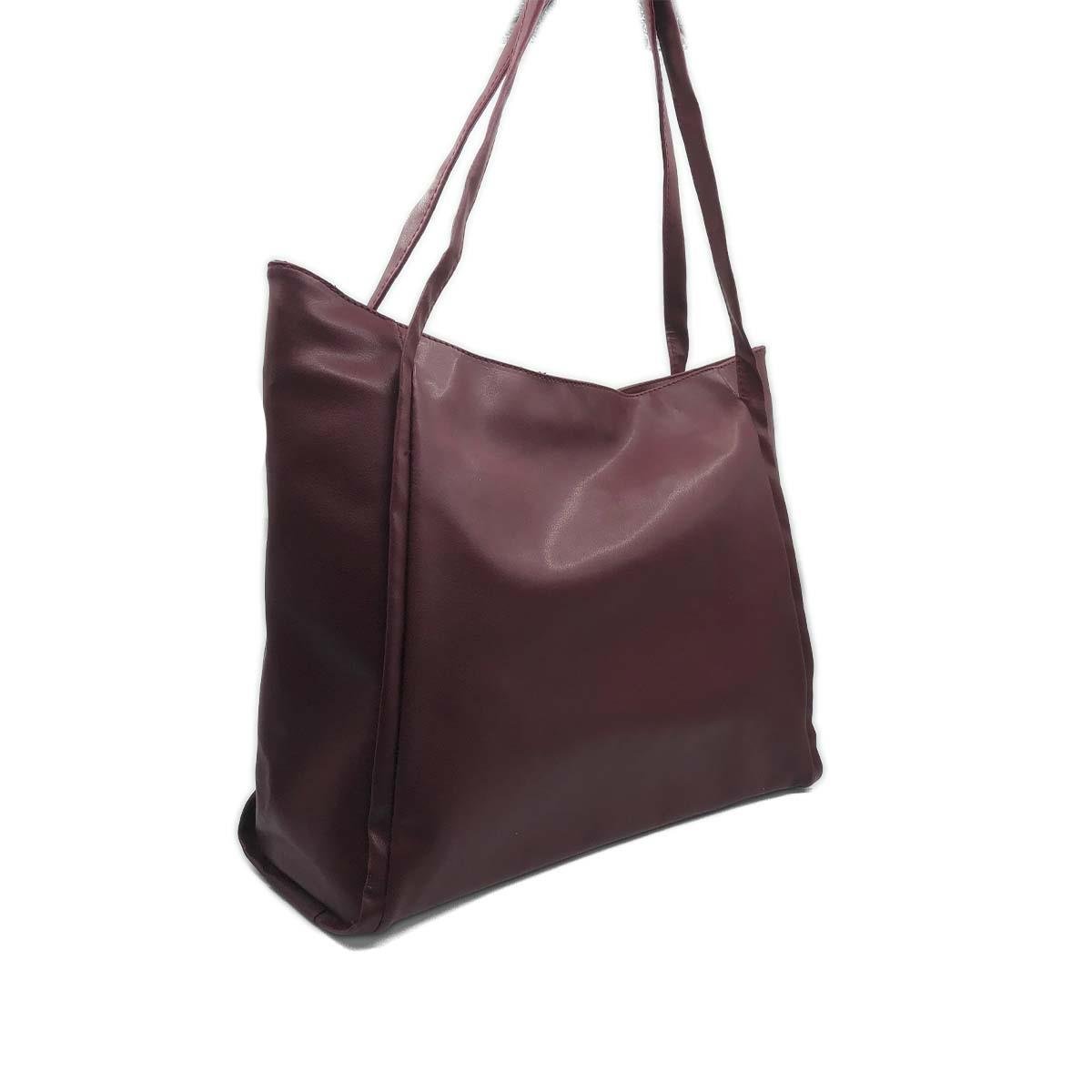 Bordo Suni Deri Omuz Çantası