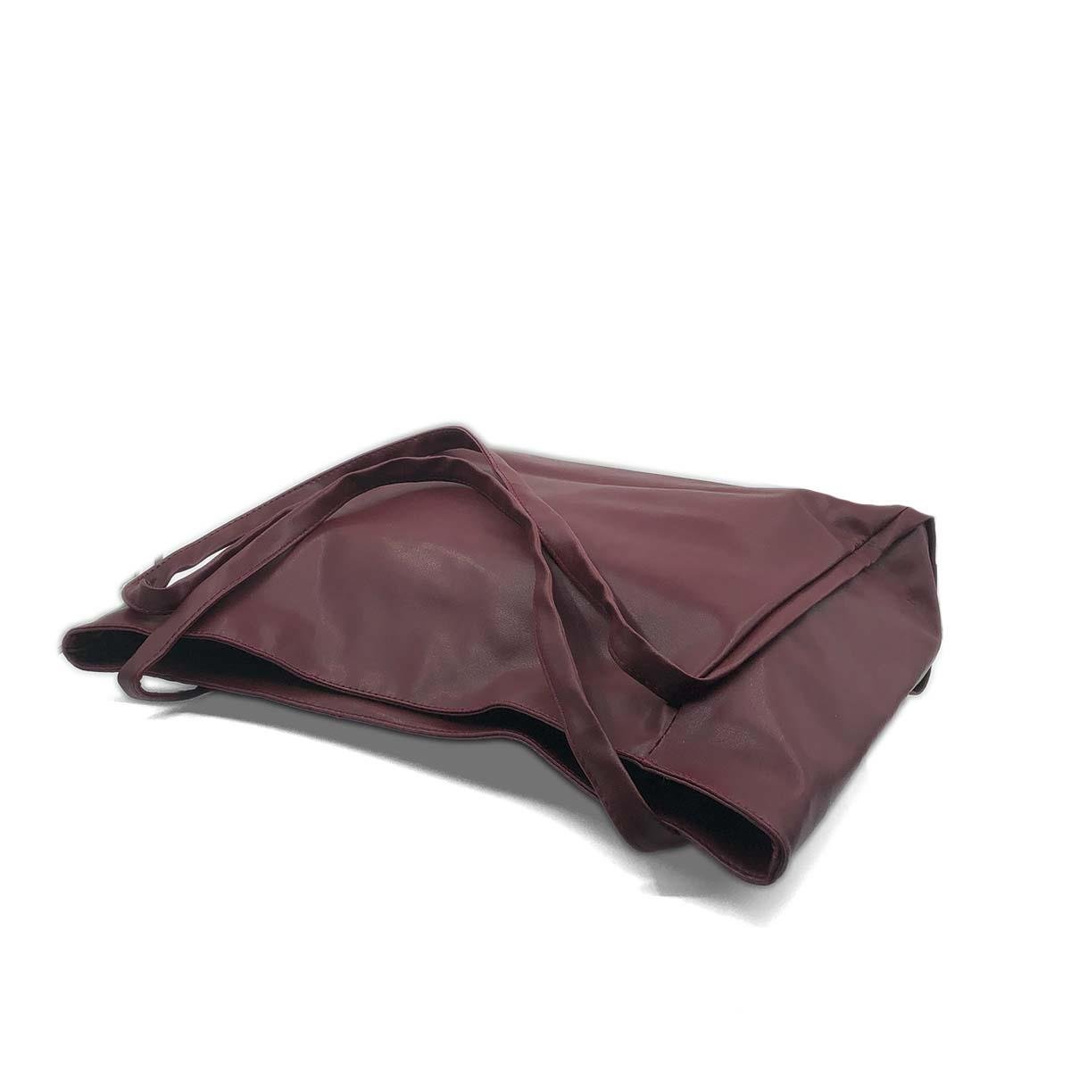 Bordo Suni Deri Omuz Çantası