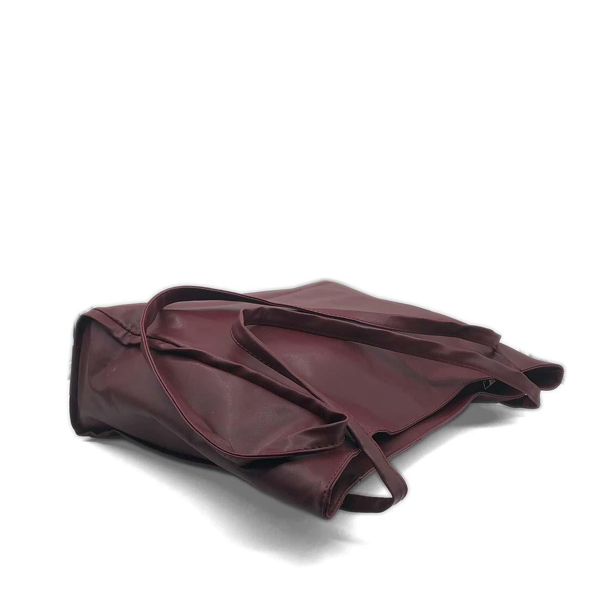 Bordo Suni Deri Omuz Çantası