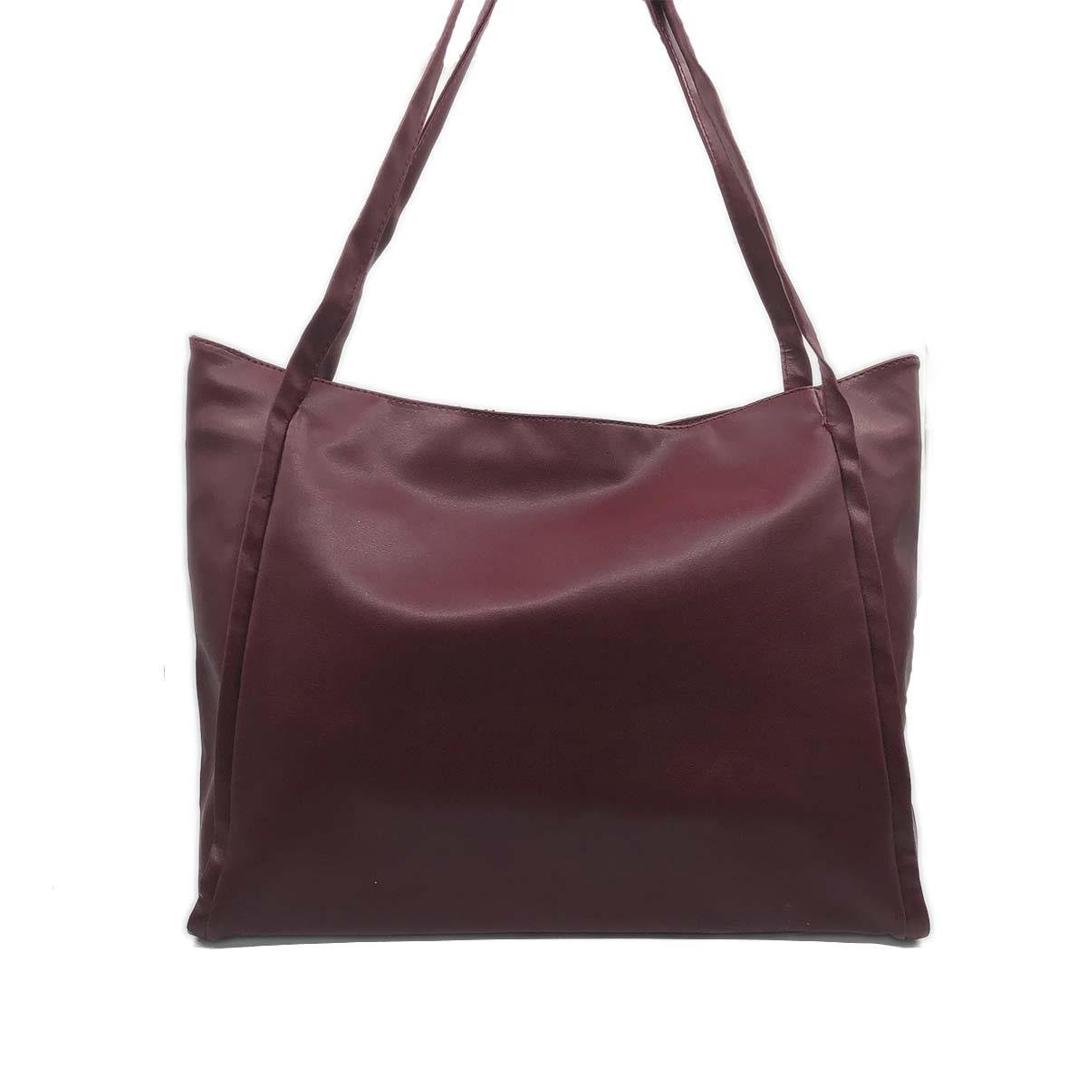 Bordo Suni Deri Omuz Çantası