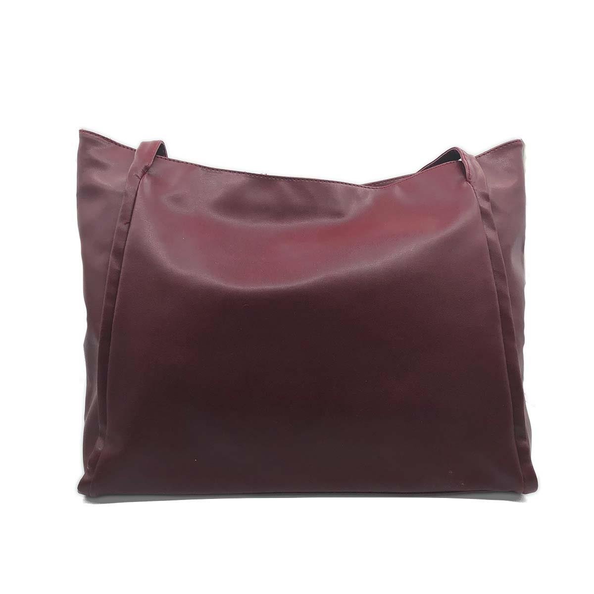 Bordo Suni Deri Omuz Çantası