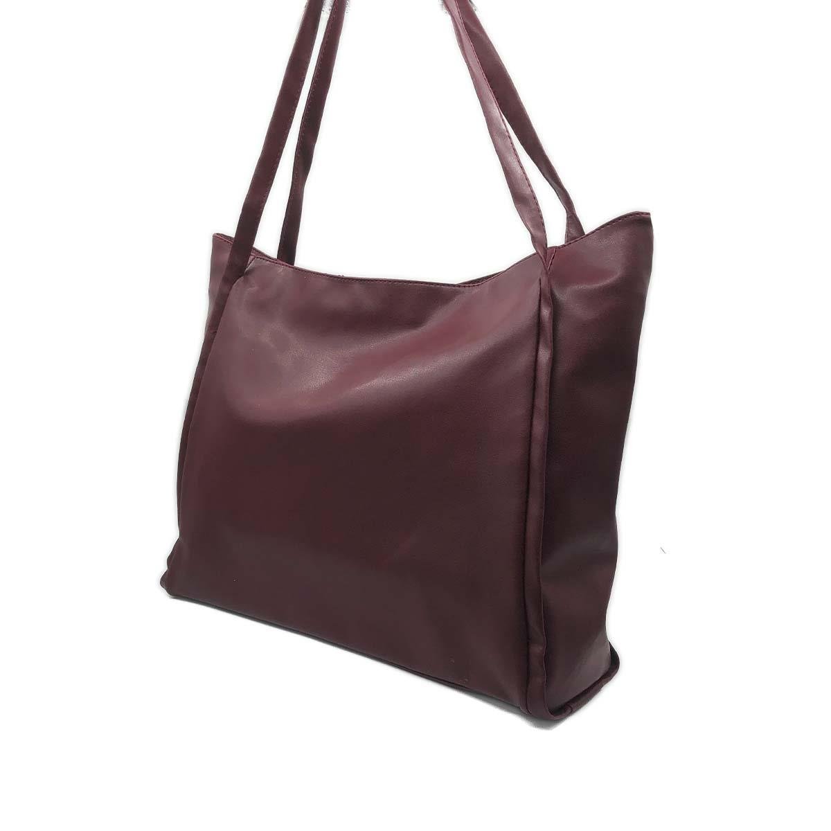 Bordo Suni Deri Omuz Çantası