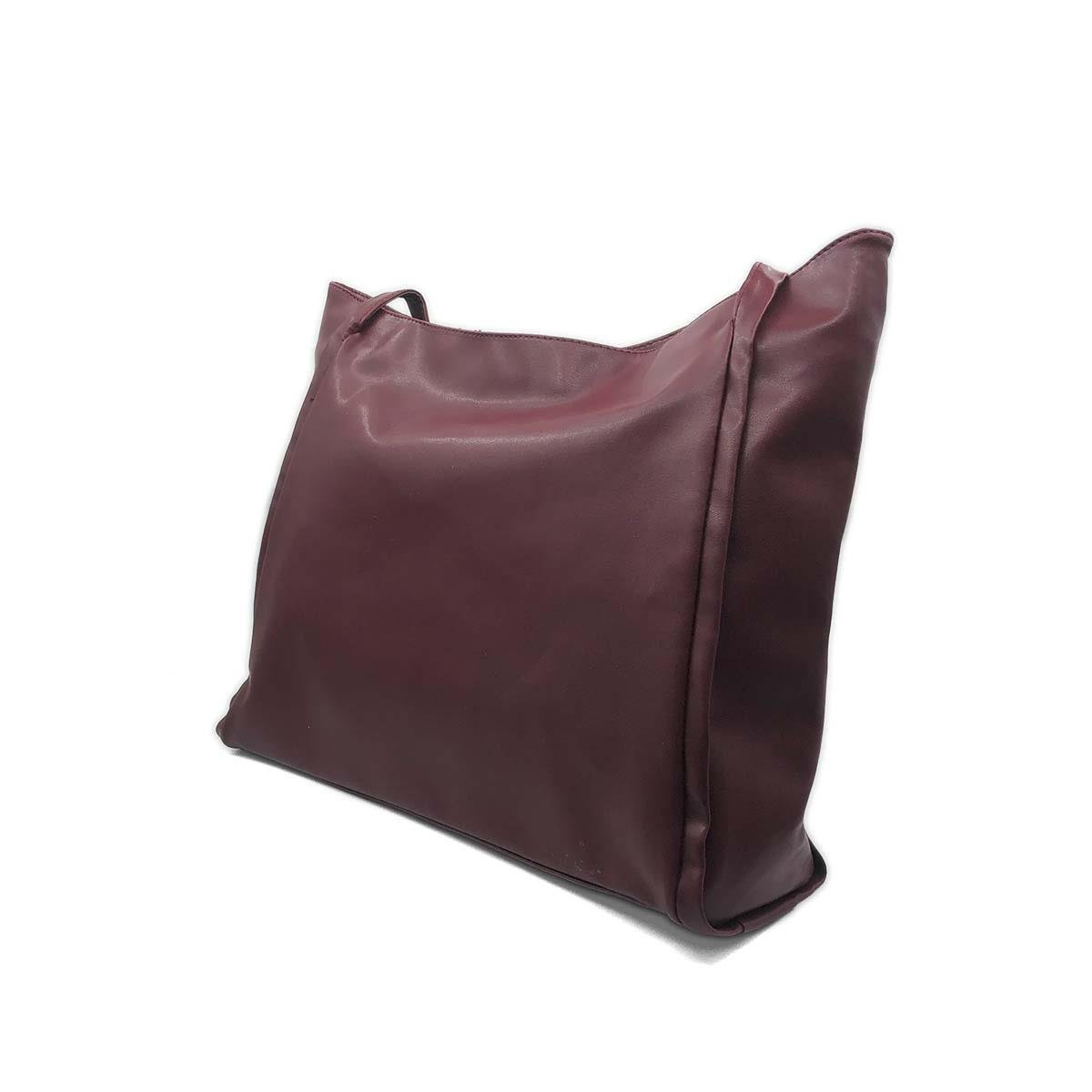 Bordo Suni Deri Omuz Çantası