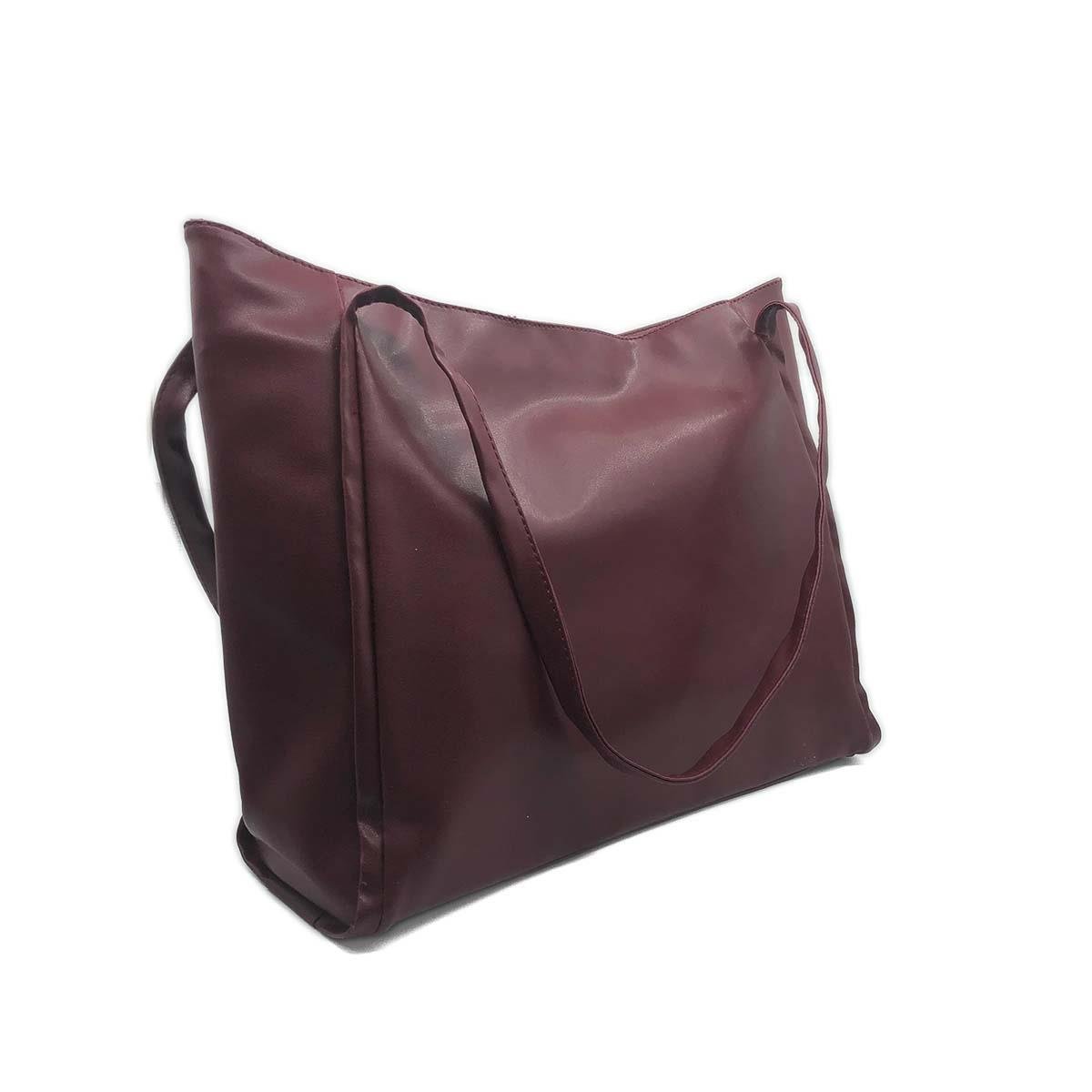 Bordo Suni Deri Omuz Çantası