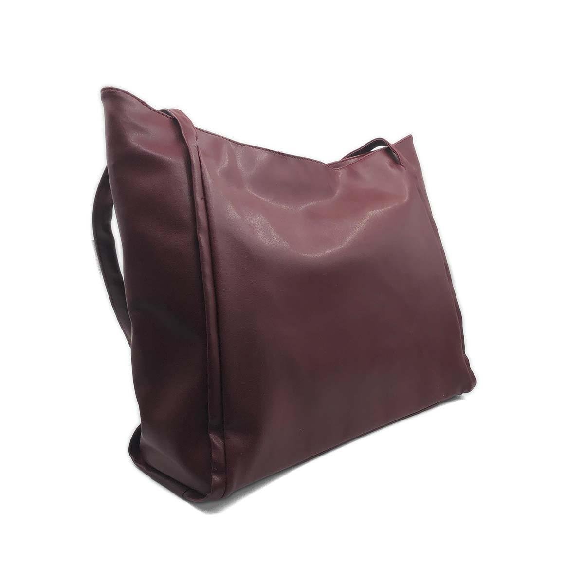 Bordo Suni Deri Omuz Çantası