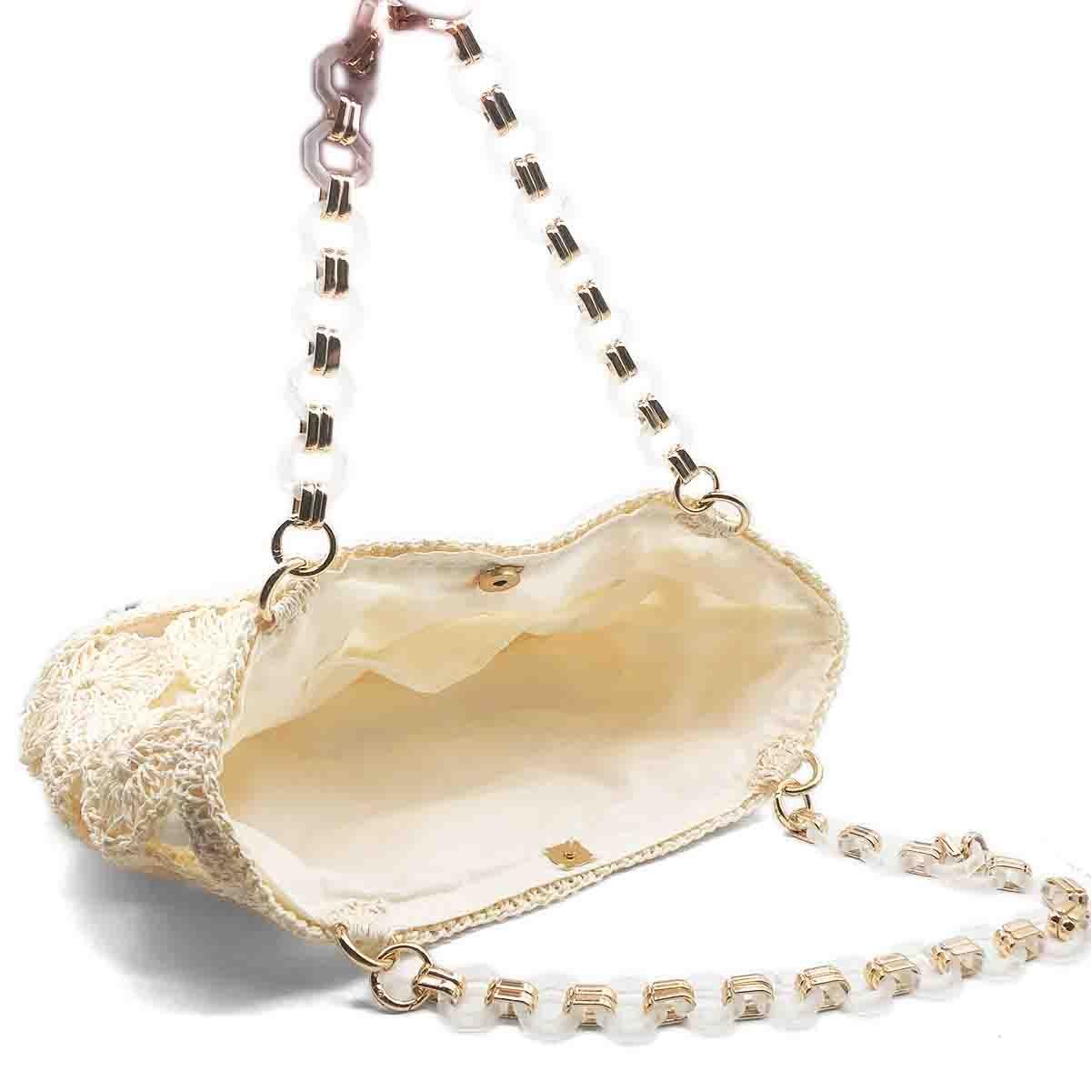 Daisy Tığ İşi Motifli Zincir Askılı Çanta, Besa Bags El İşi Çantalar