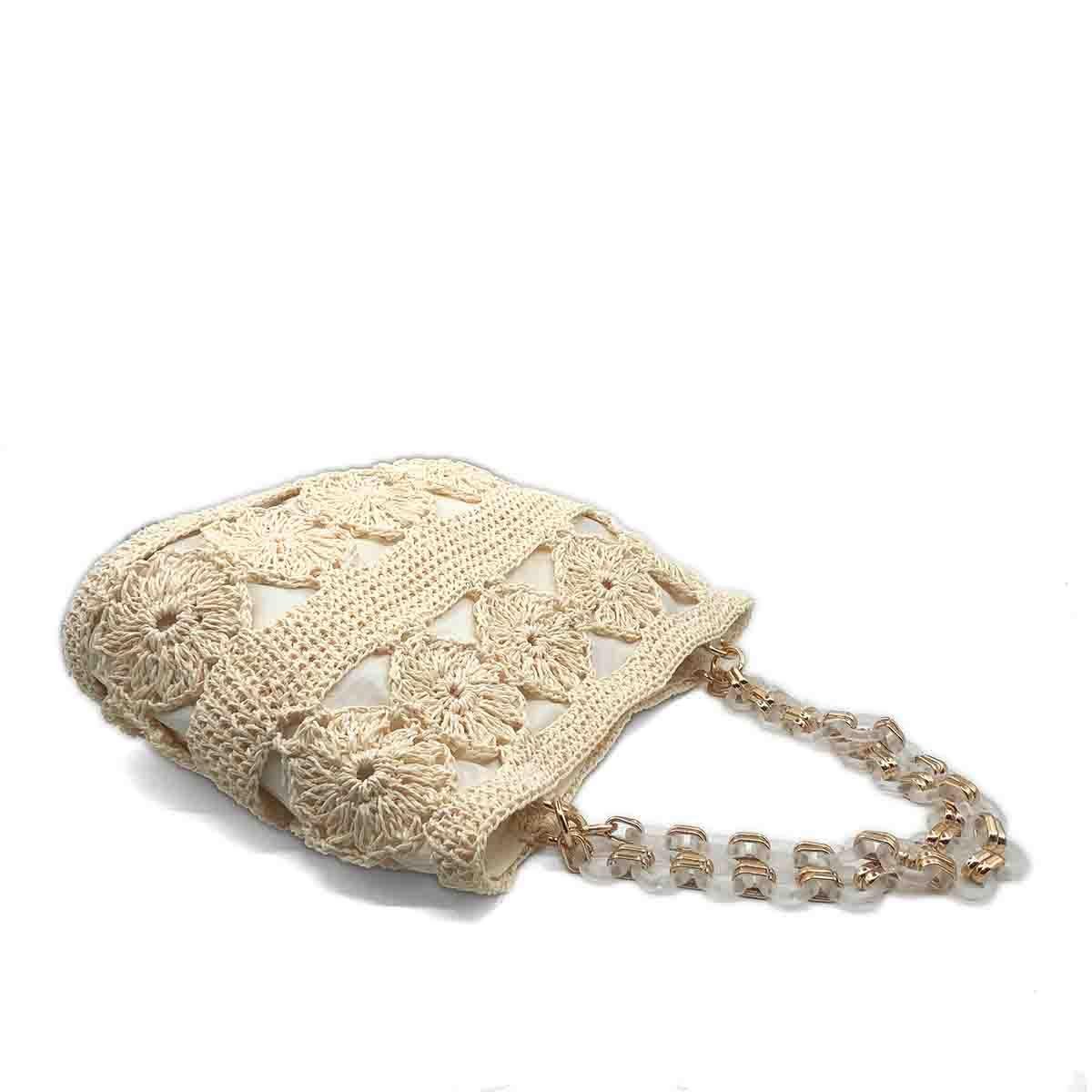 Daisy Tığ İşi Motifli Zincir Askılı Çanta, Besa Bags El İşi Çantalar