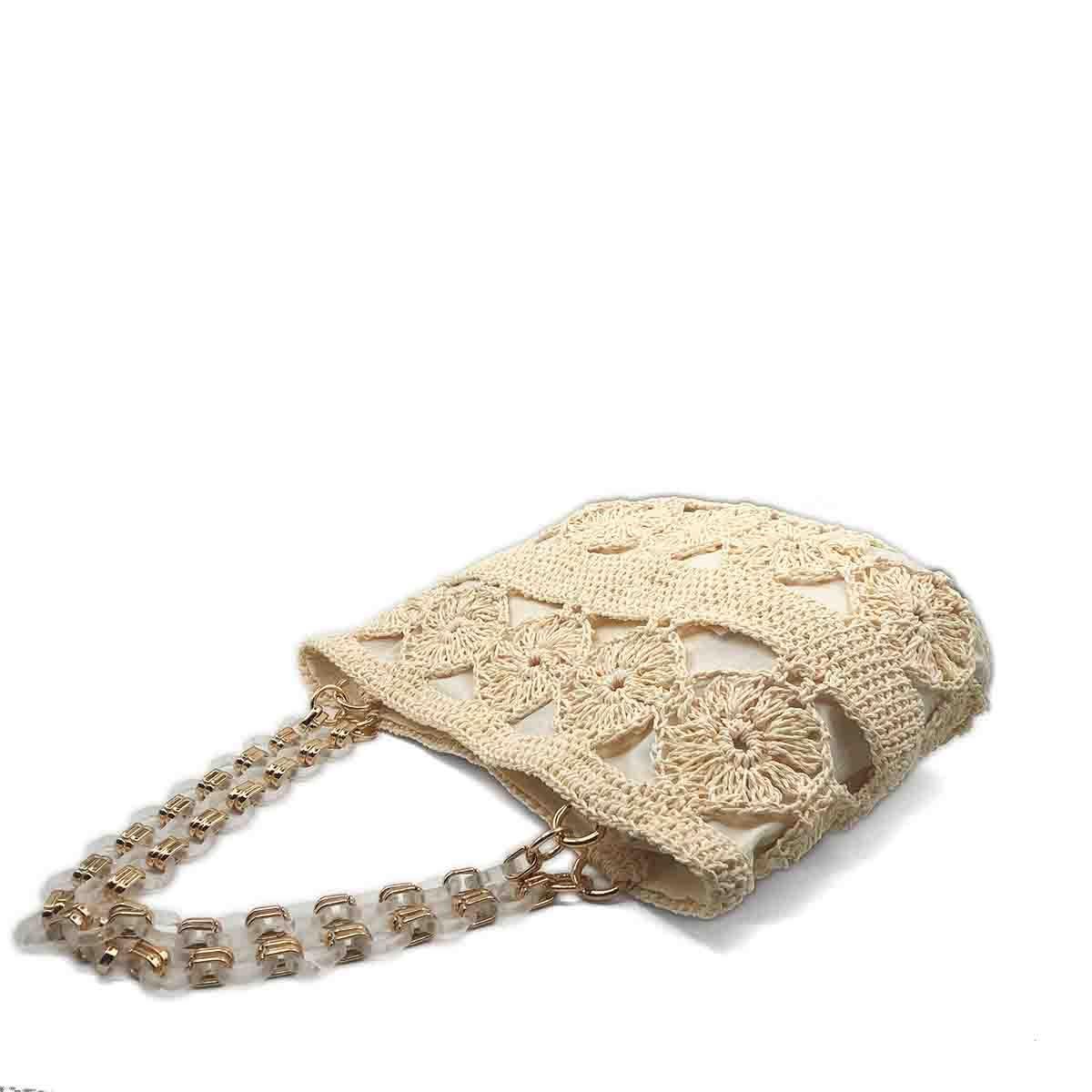 Daisy Tığ İşi Motifli Zincir Askılı Çanta, Besa Bags El İşi Çantalar
