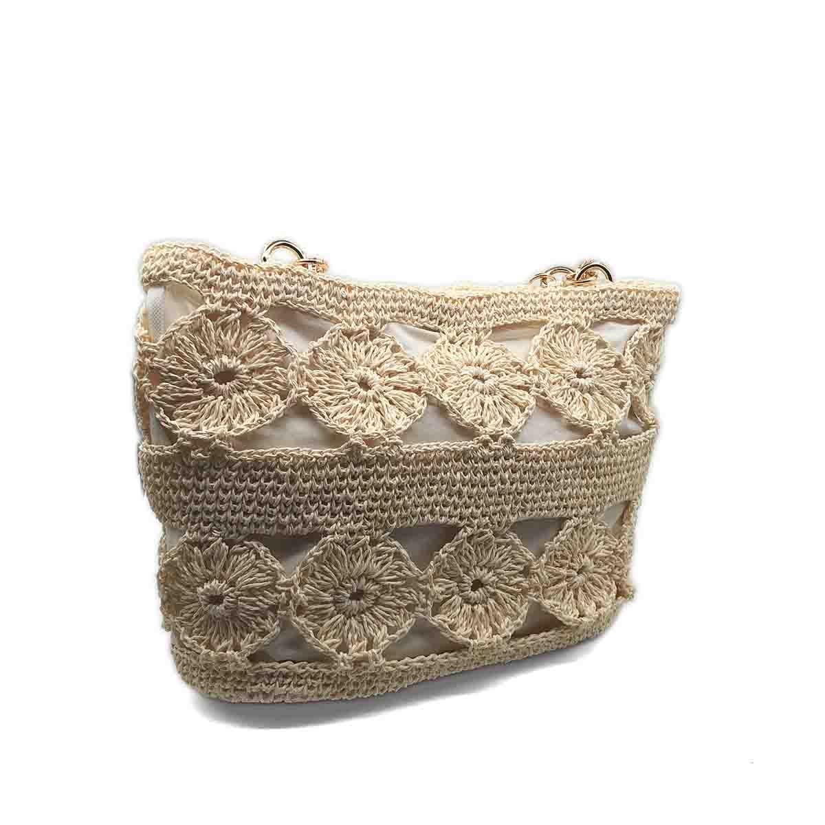 Daisy Tığ İşi Motifli Zincir Askılı Çanta, Besa Bags El İşi Çantalar