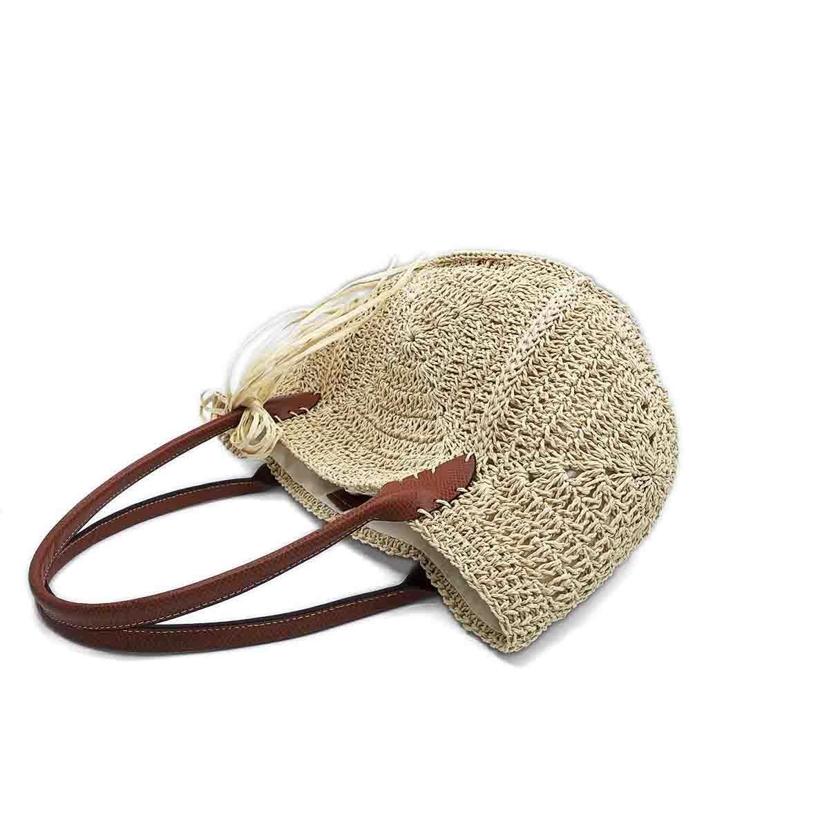 El İşi Hasır Omuz Çantası