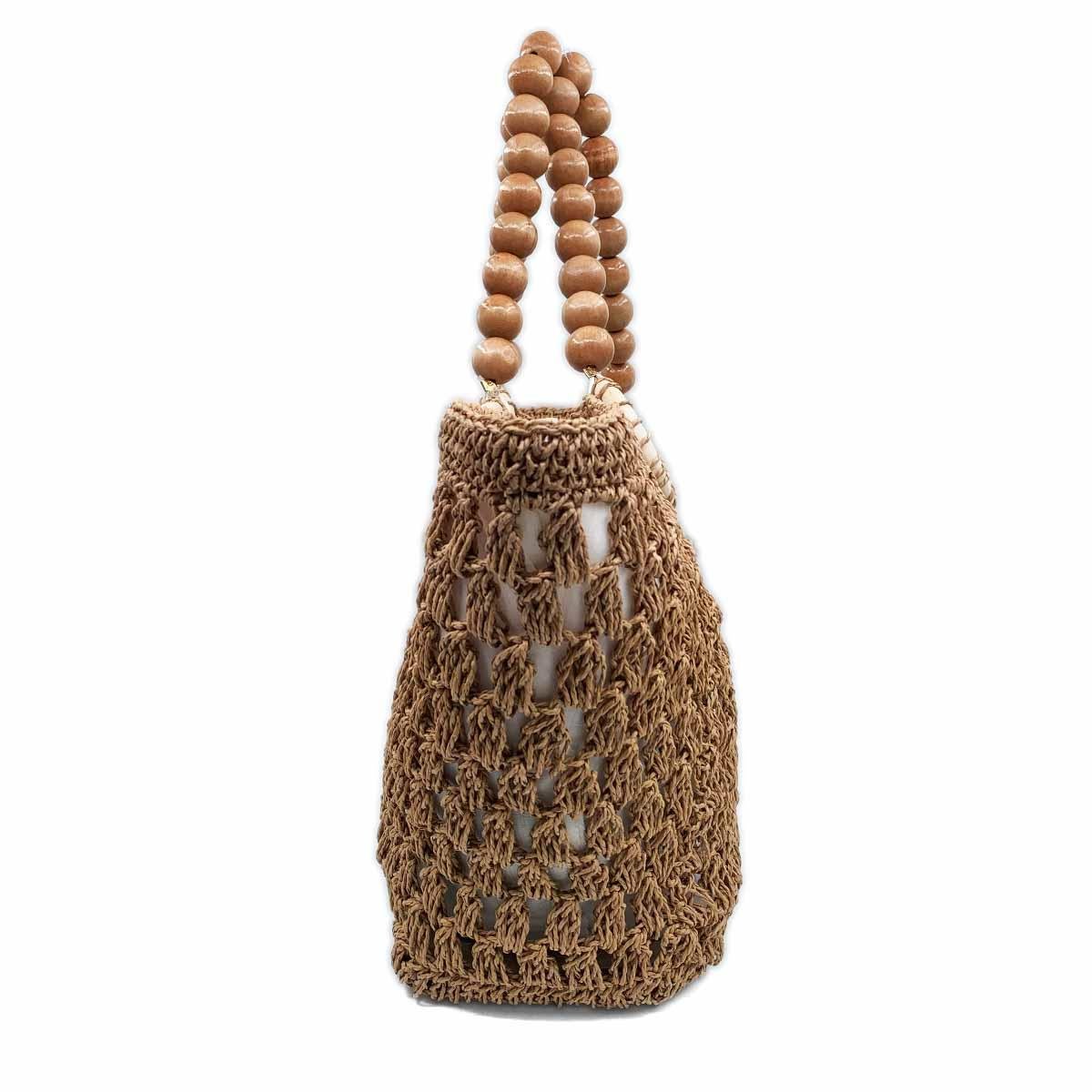 El İşi Hasır Omuz Çantası Büyük Boy