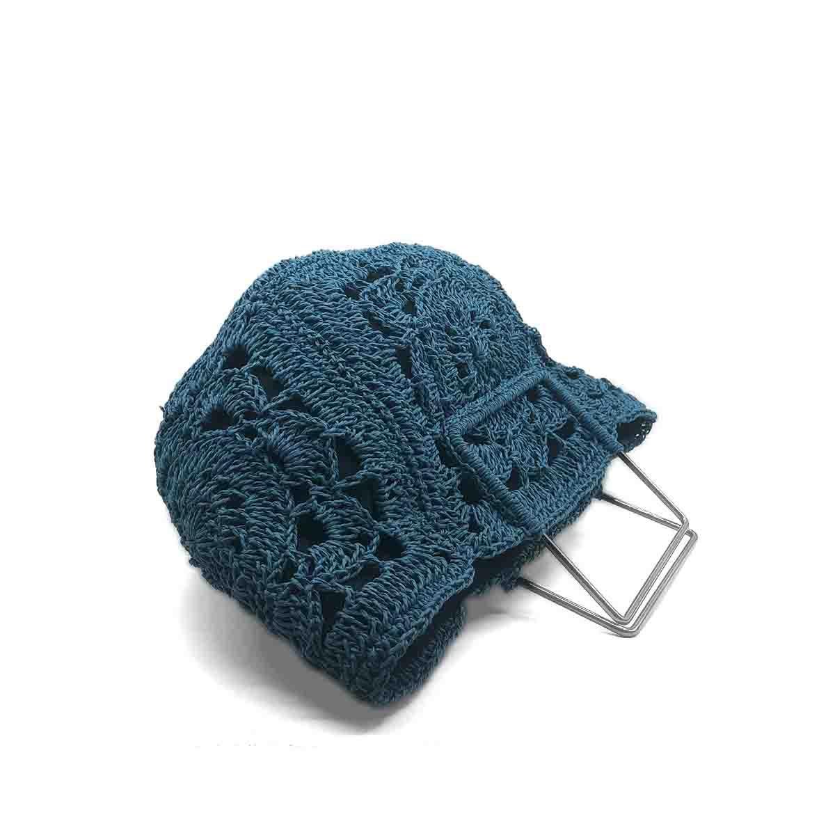 El Yapımı Örgü Gece Mavisi El Çantası